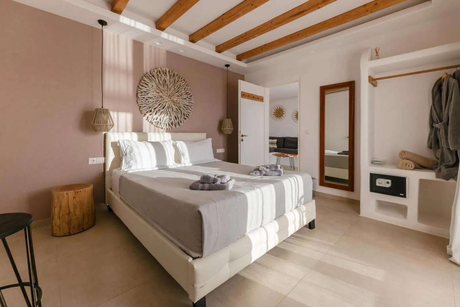 Bed in Naxos Finest Hotel & Villas