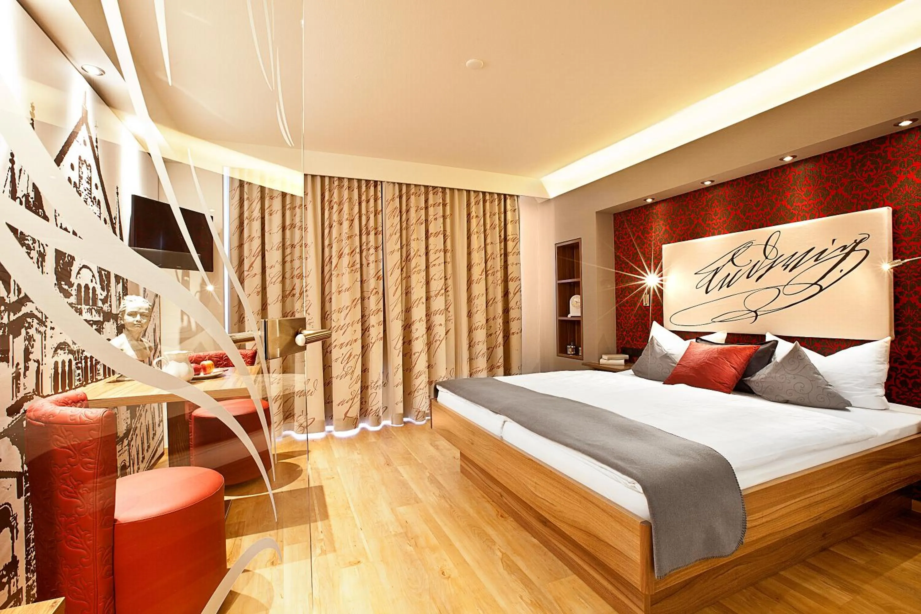 Bed in Hotel Weinbauer