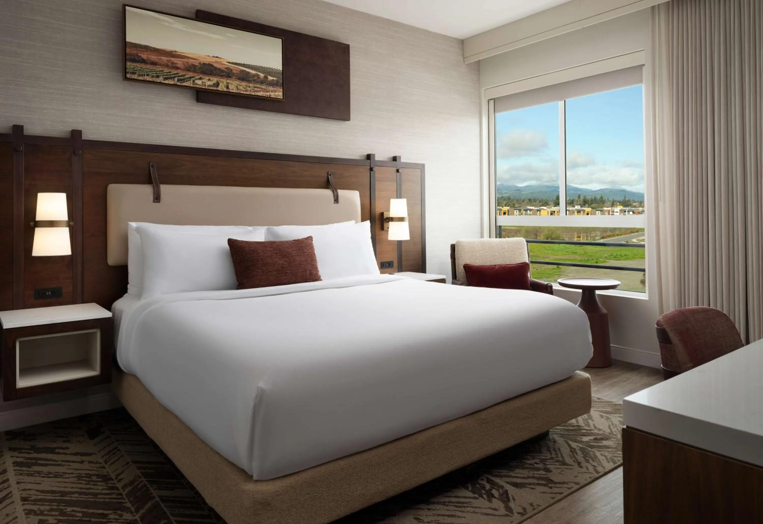 Bed in The Knoll Hotel Napa Valley, Tapestry Collection by Hilton