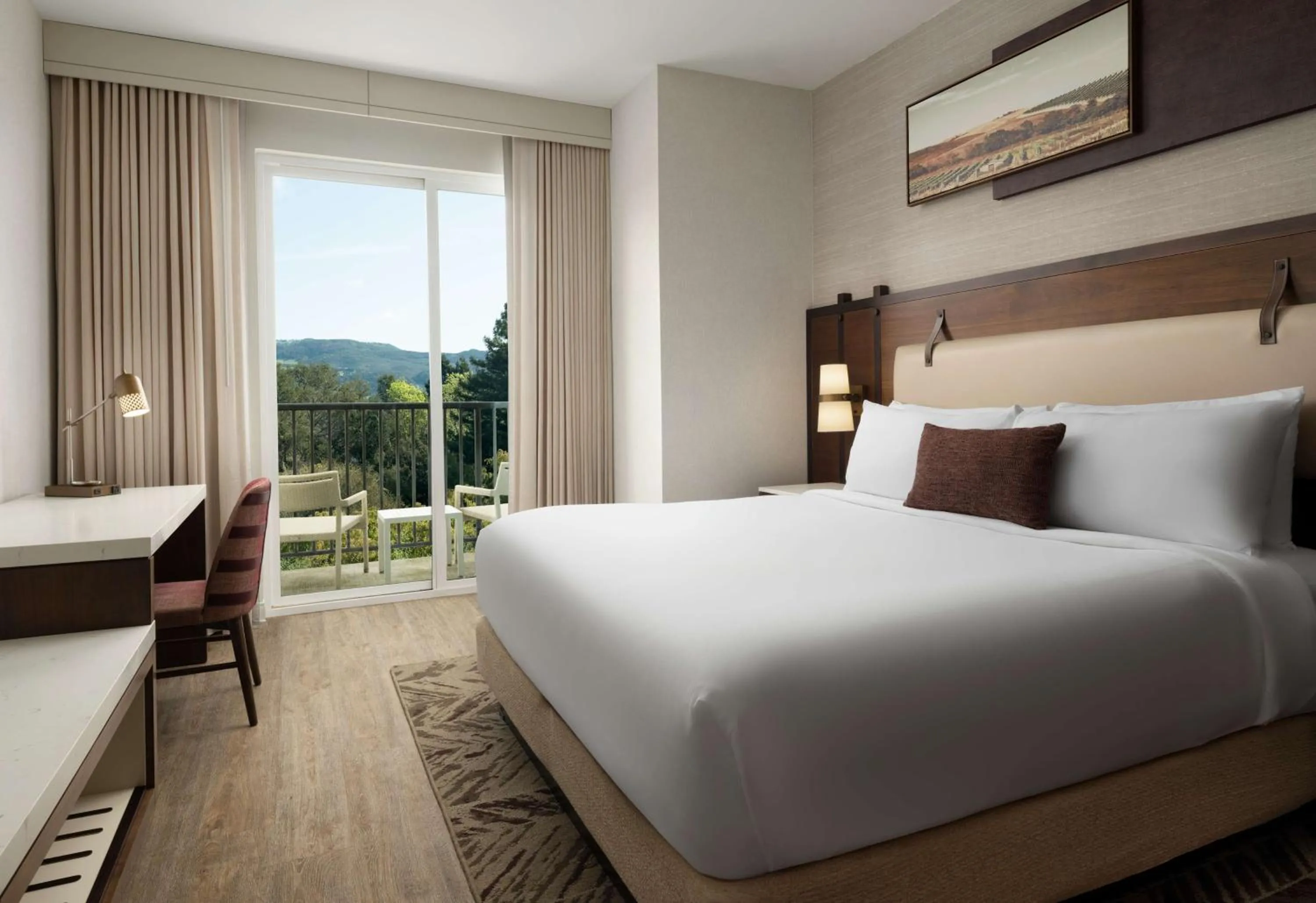 Bed in The Knoll Hotel Napa Valley, Tapestry Collection by Hilton