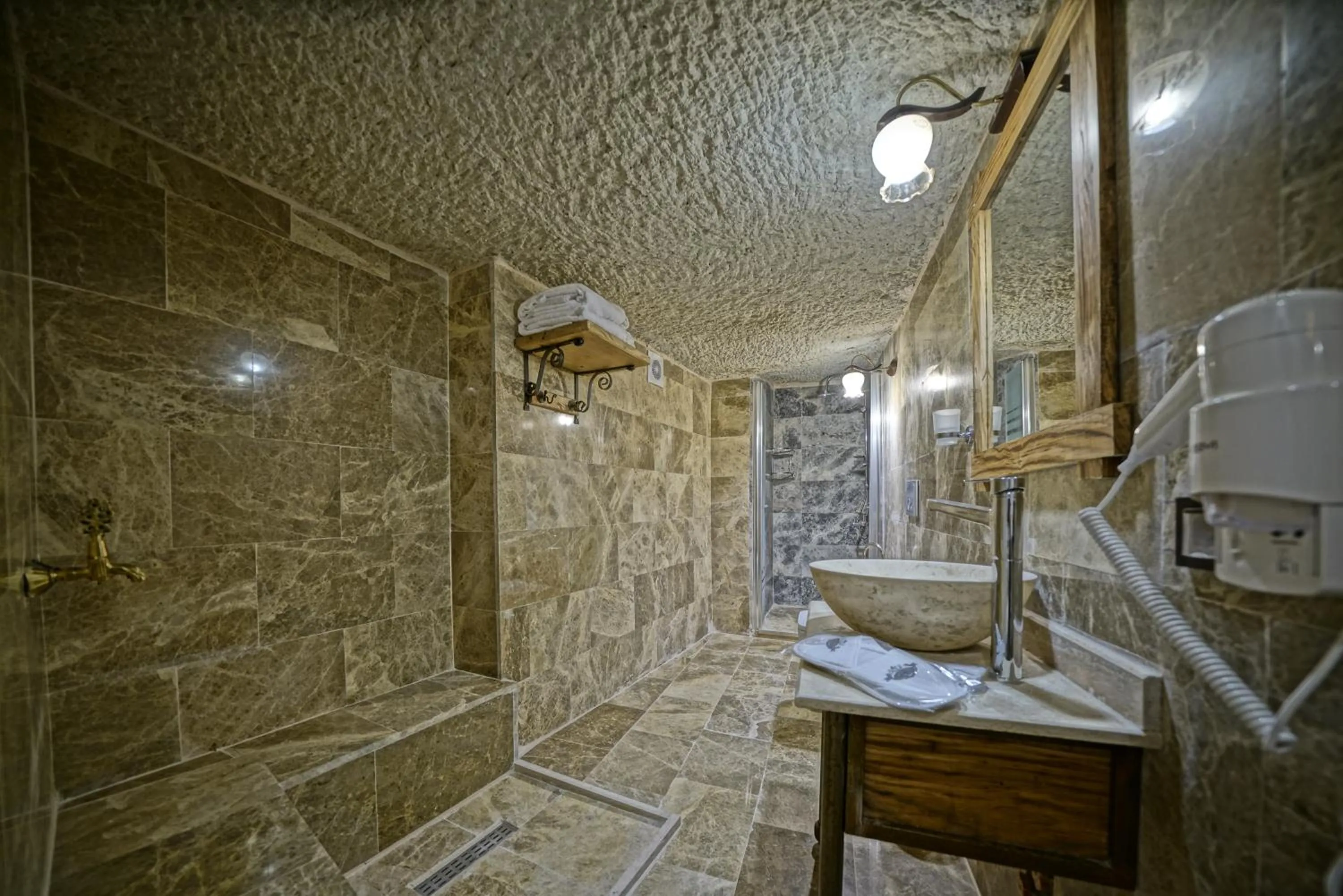 Shower in Cappadocia Cave Lodge