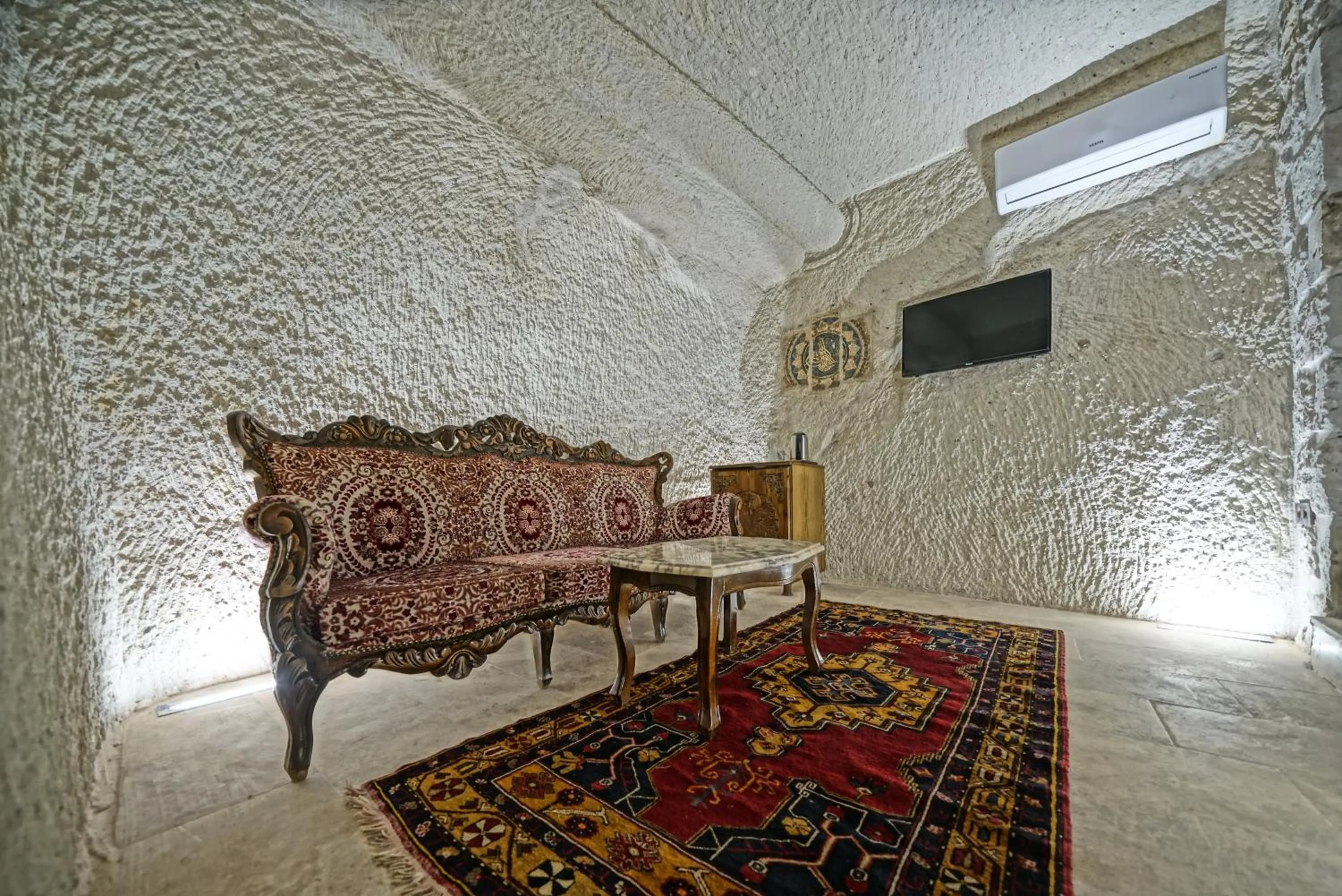 Seating area in Cappadocia Cave Lodge