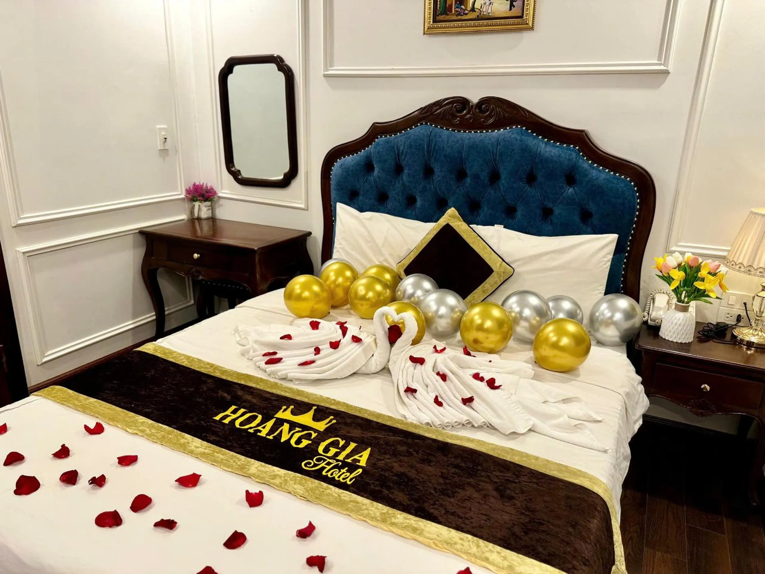 Bed in Hoàng Gia Hotel Nhân Hòa