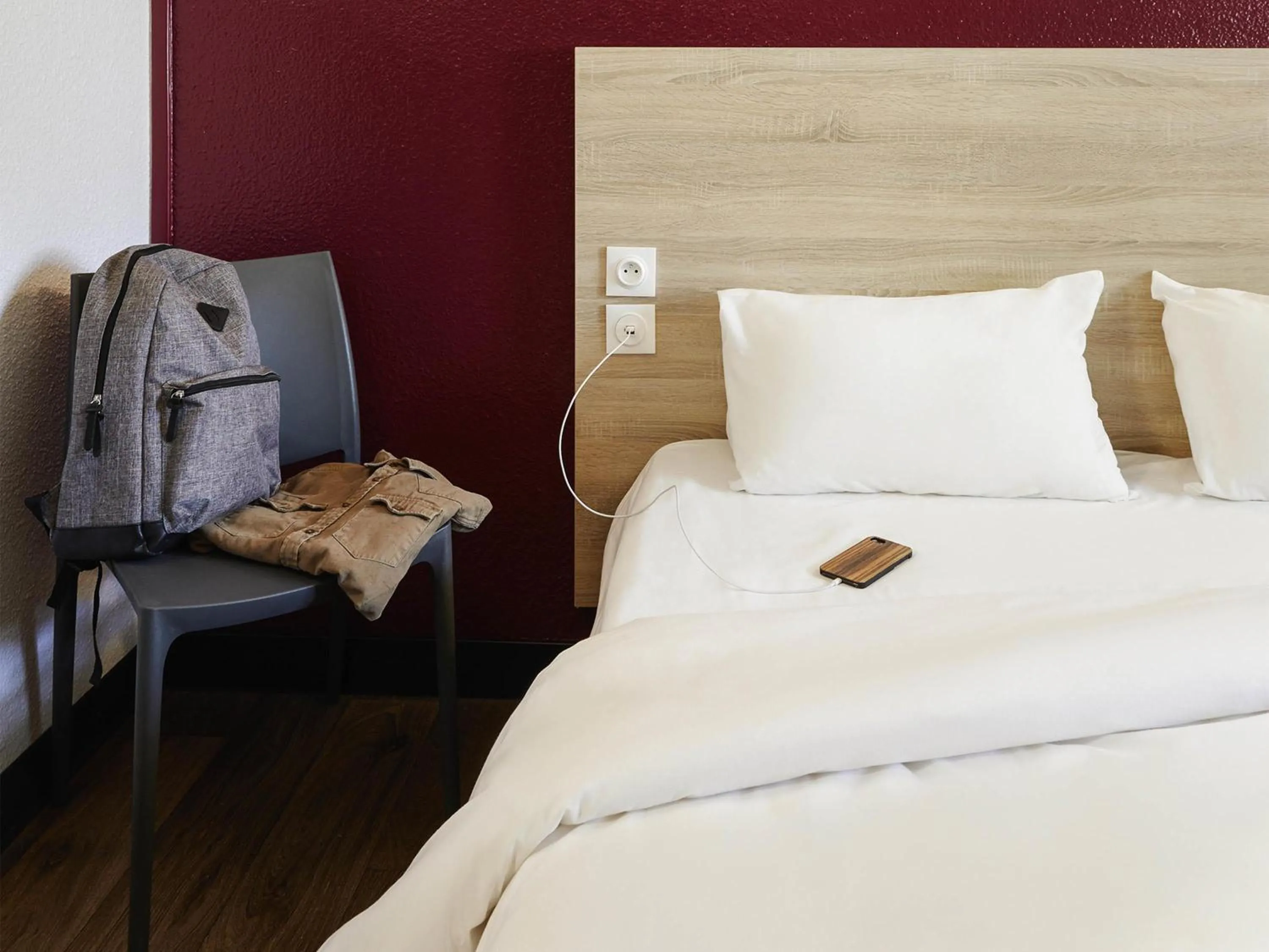 Bedroom, Bed in hotelF1 Cholet