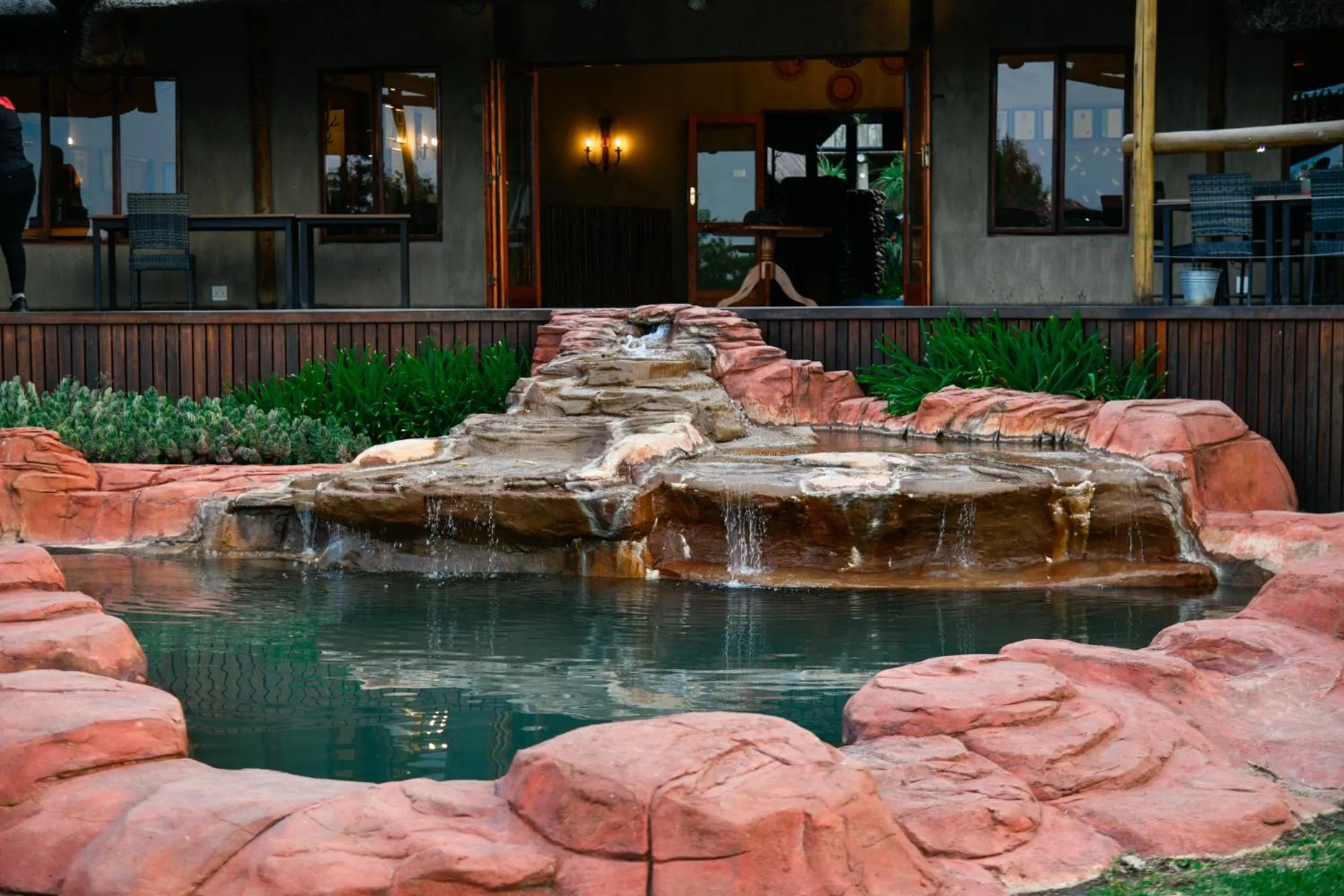 Pool view in The Springbok Lodge