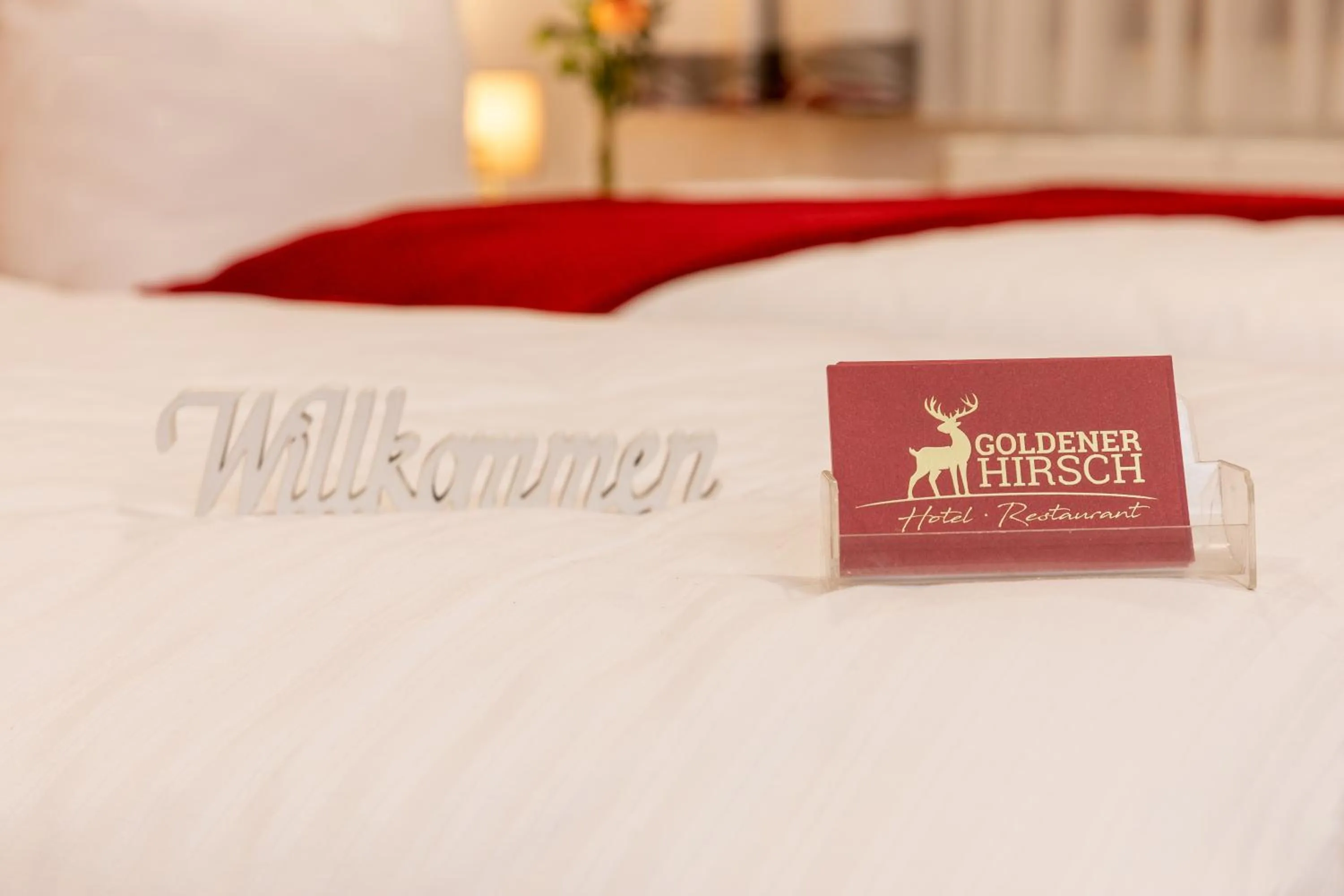 Property logo or sign, Bed in Hotel Restaurant Goldener Hirsch