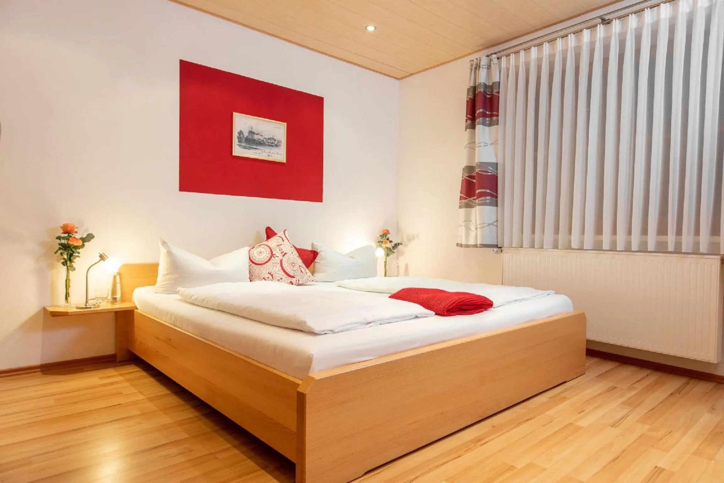 Bedroom, Bed in Hotel Restaurant Goldener Hirsch