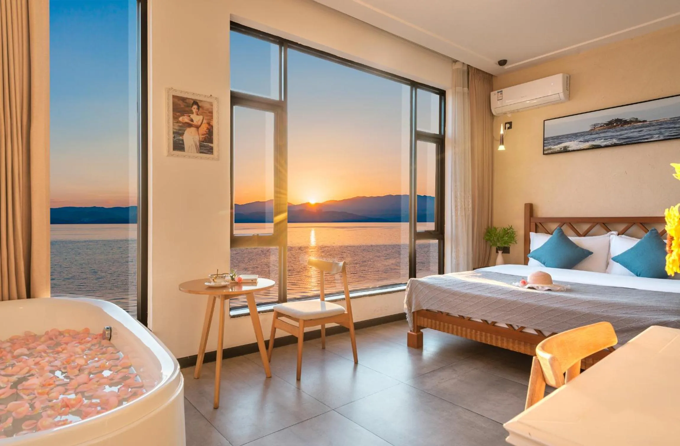 Bed in Blue Sea Hotel