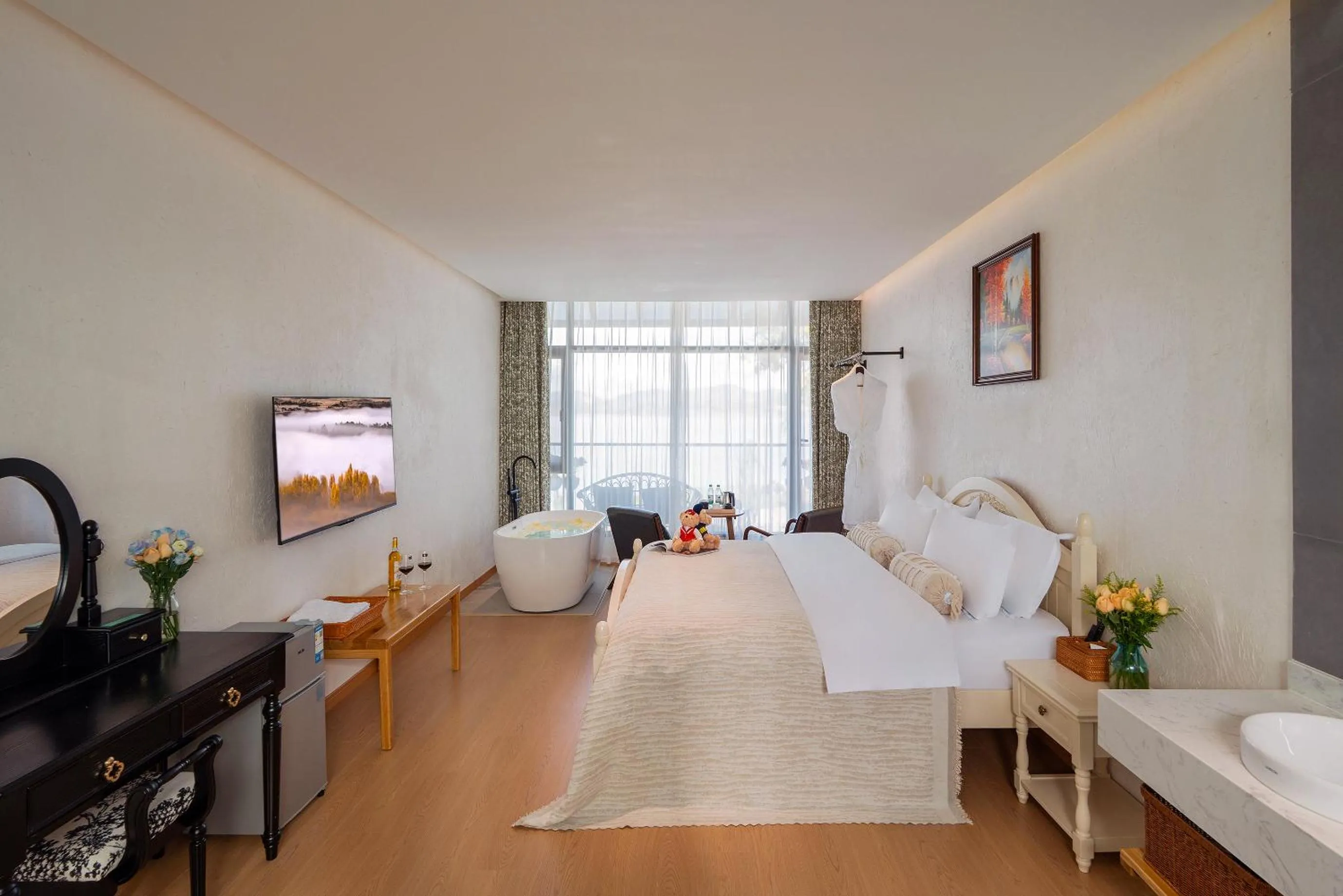 Bed in Blue Sea Hotel