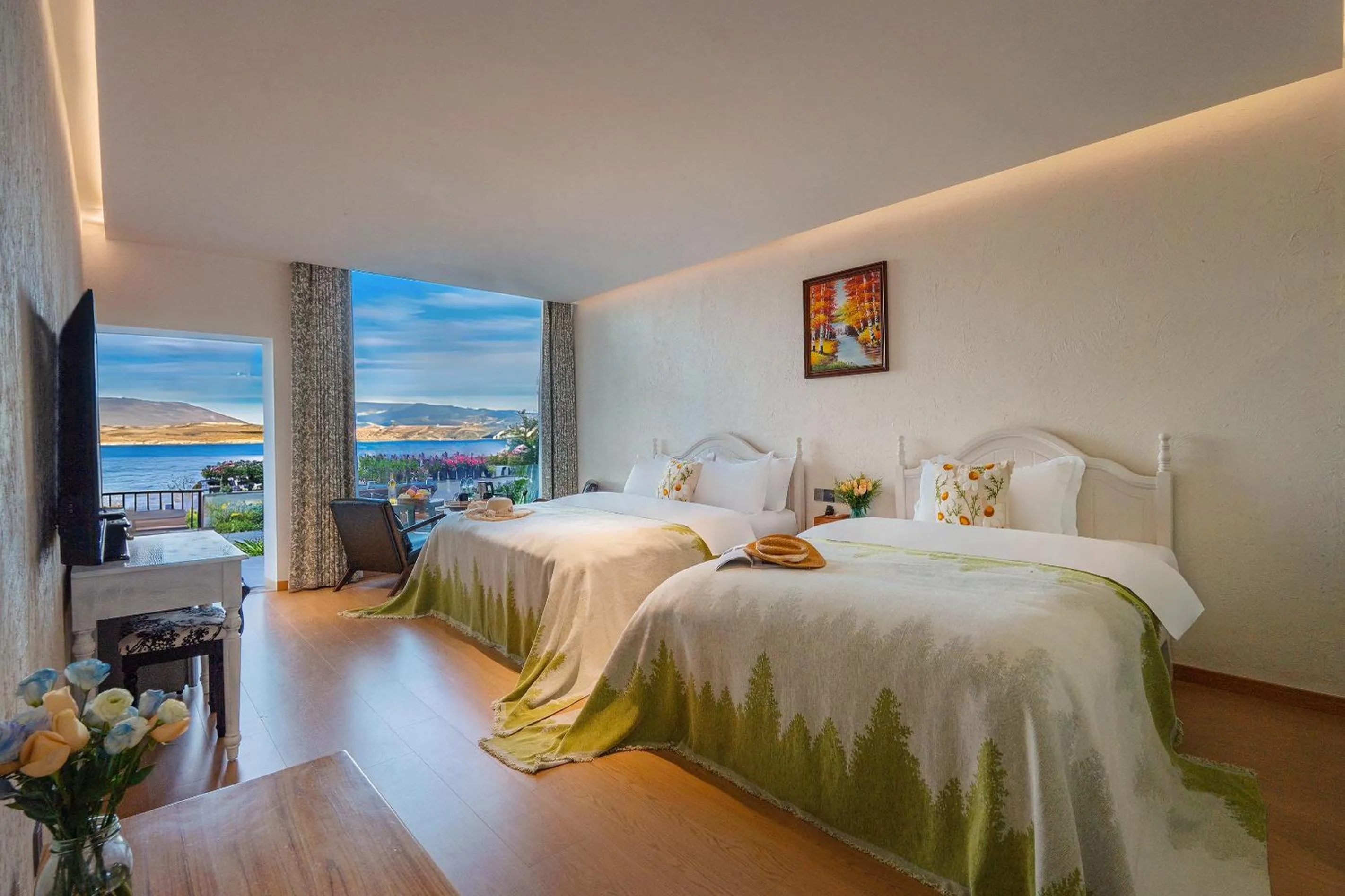 Bed in Blue Sea Hotel