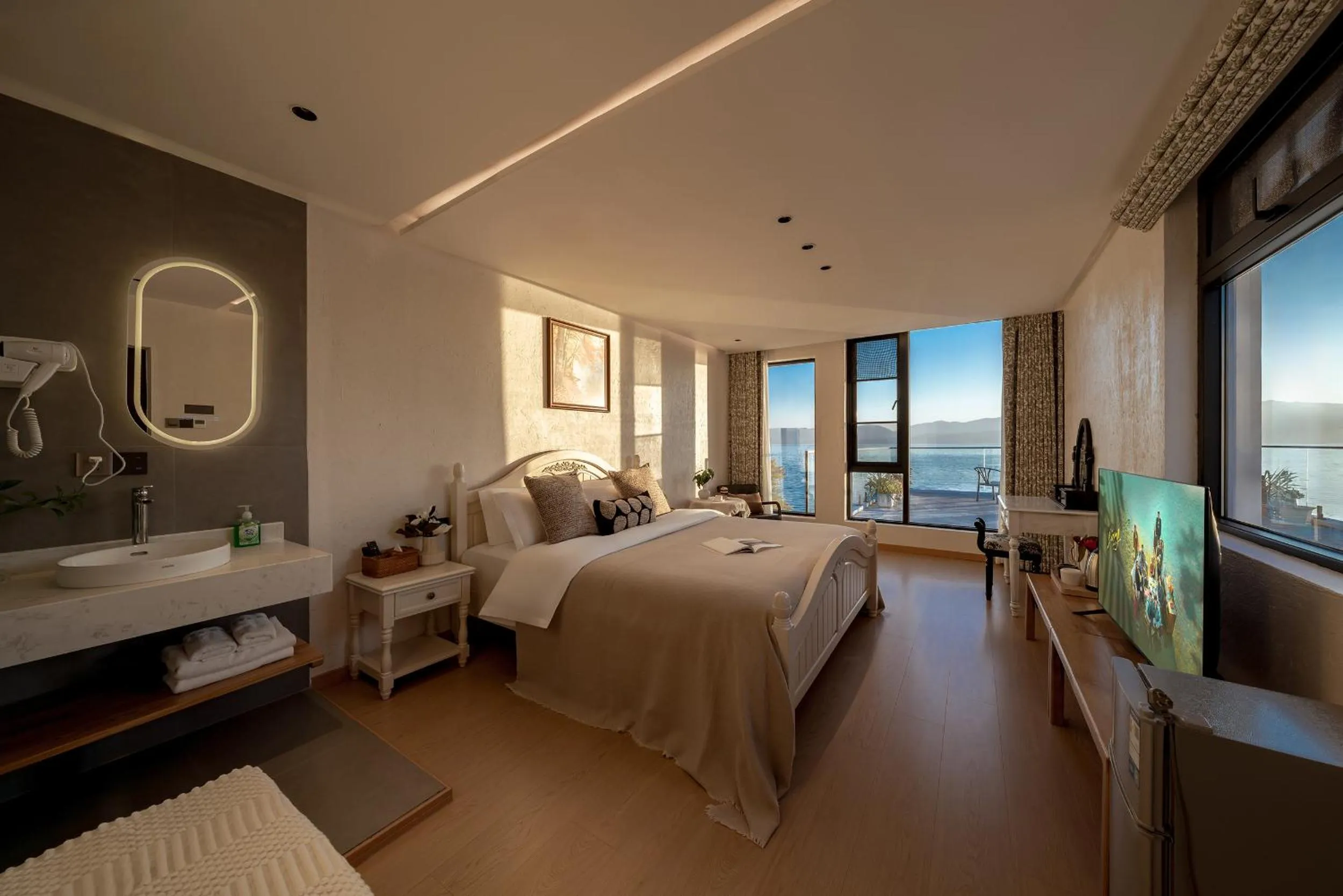 Bed in Blue Sea Hotel