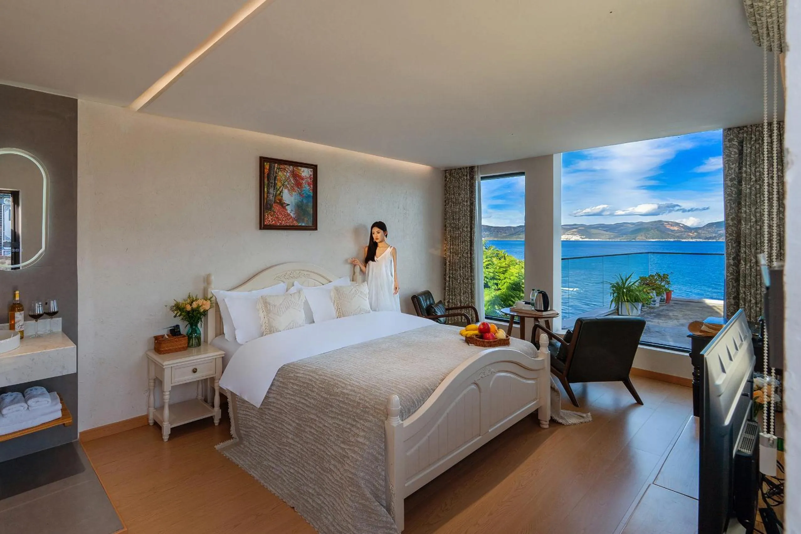 Bed in Blue Sea Hotel