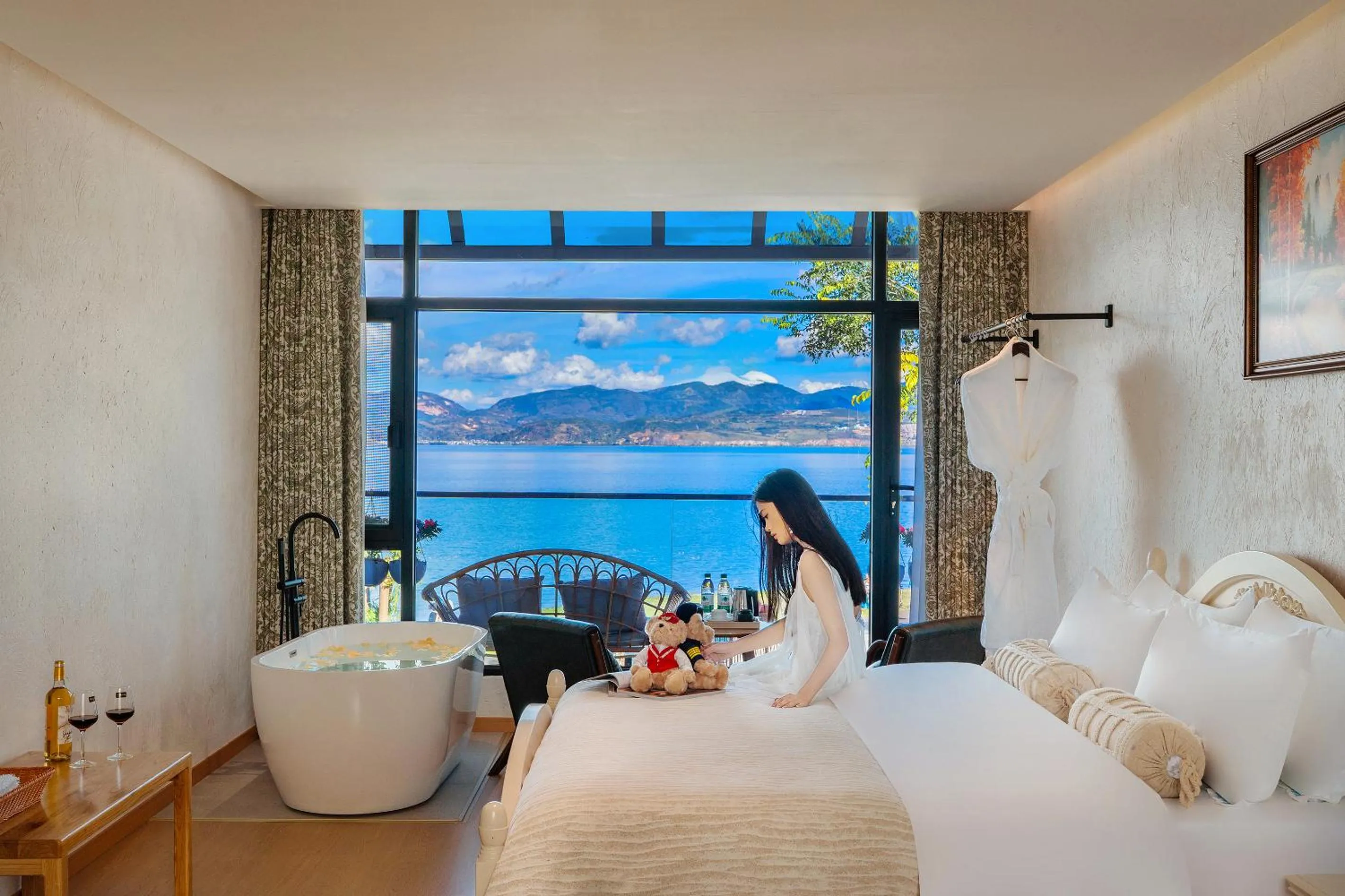 Bed in Blue Sea Hotel