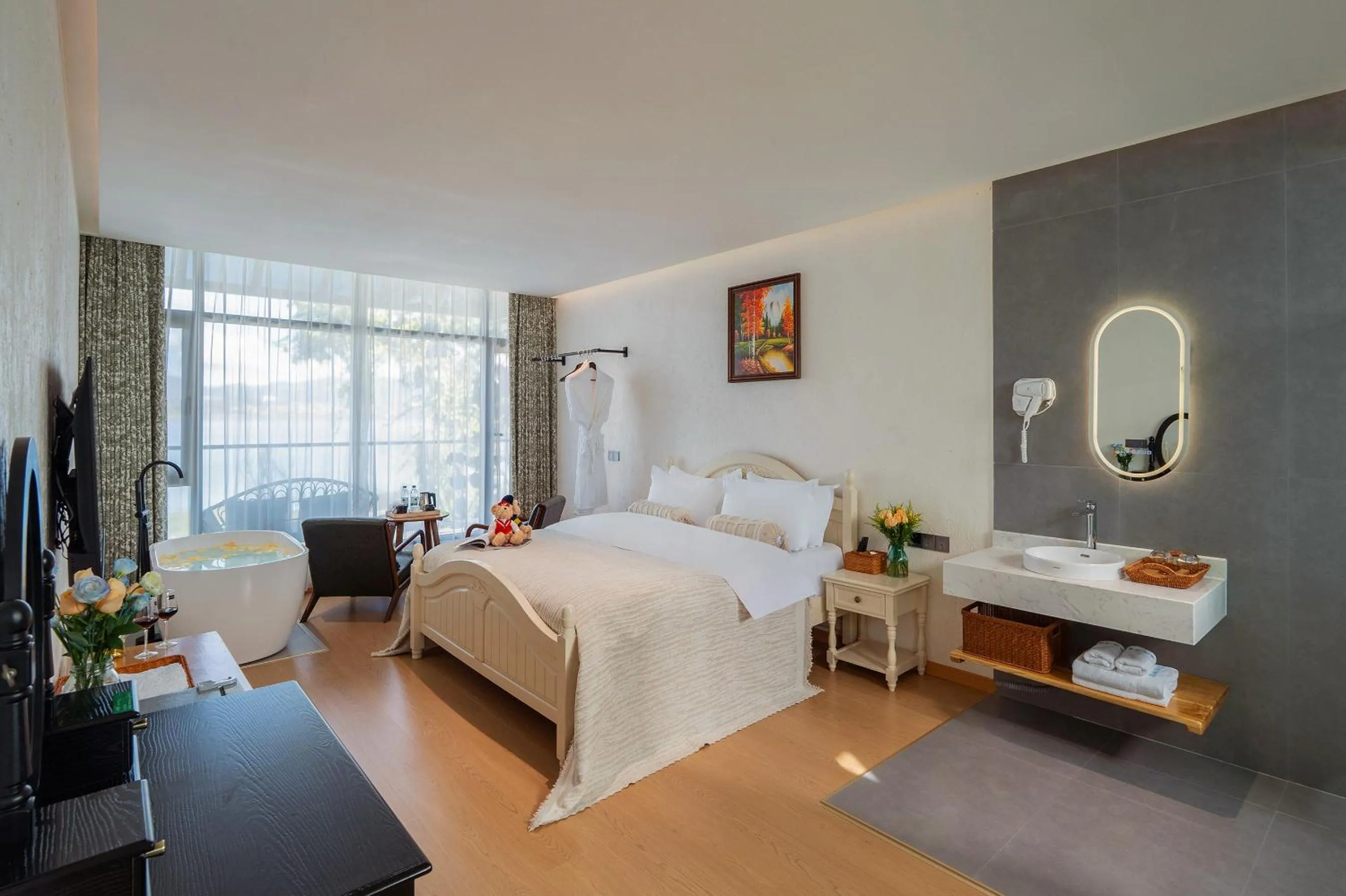 Bed in Blue Sea Hotel