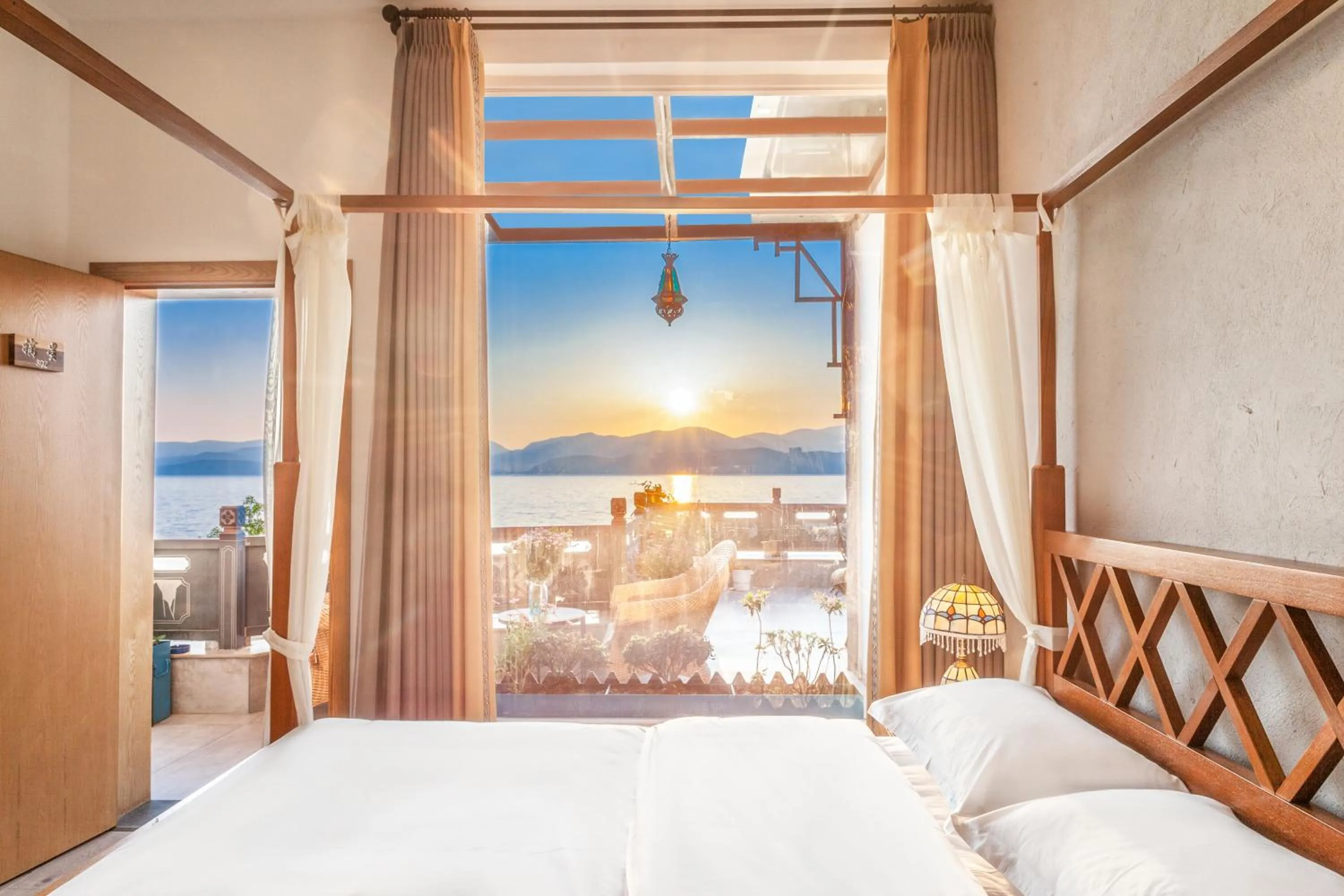 Bed in Blue Sea Hotel