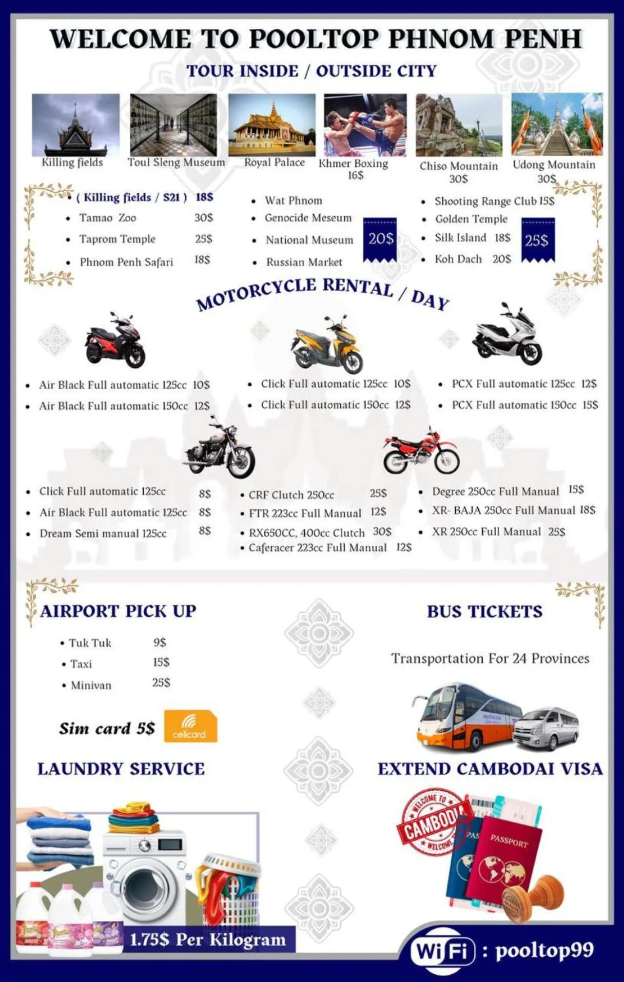 shuttle in Pooltop Phnom Penh