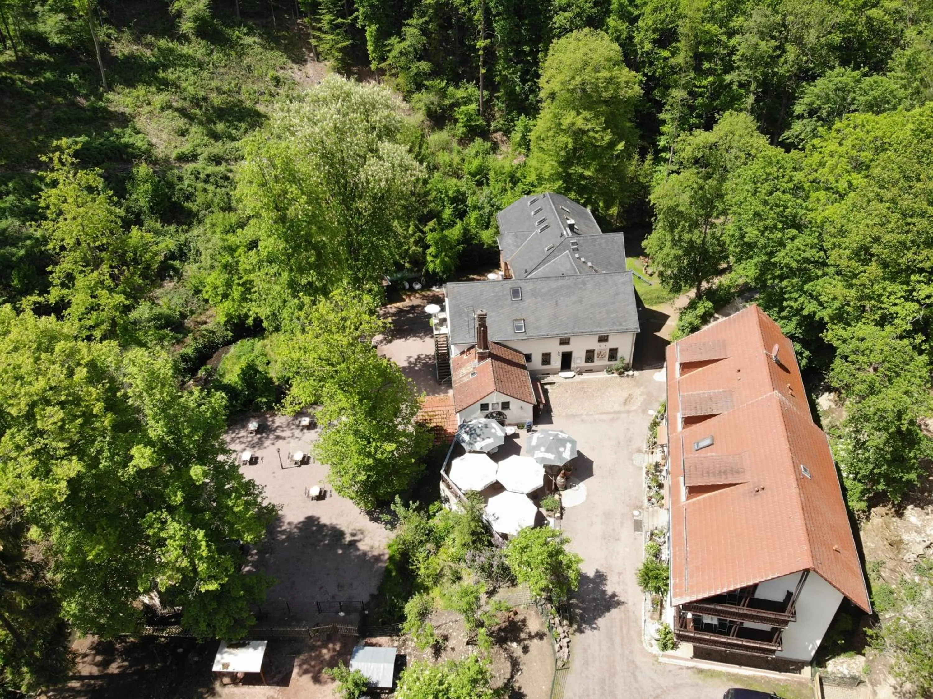 Bird's eye view in Zur Margarethenmühle - Landgasthof und Waldhotel