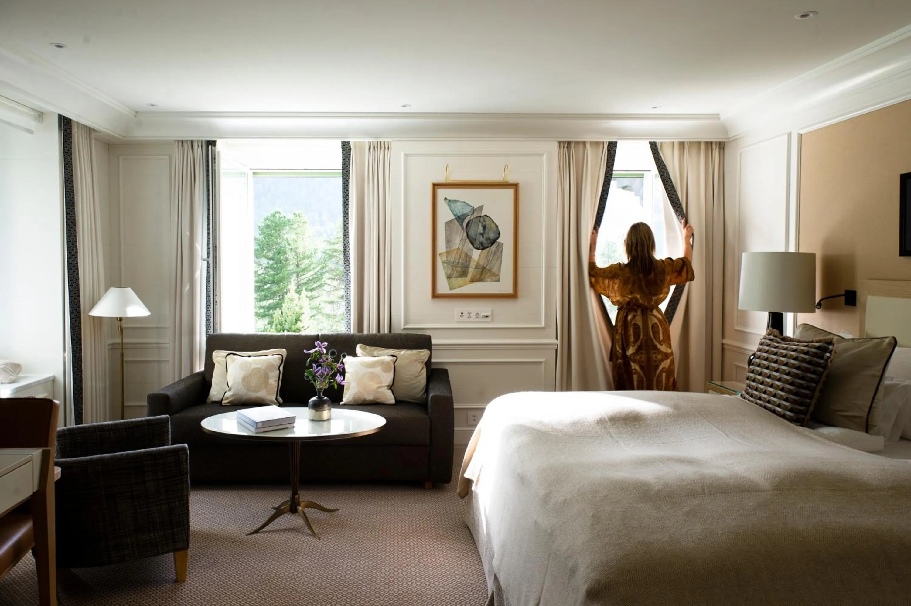 Bed in Grand Hotel Kronenhof