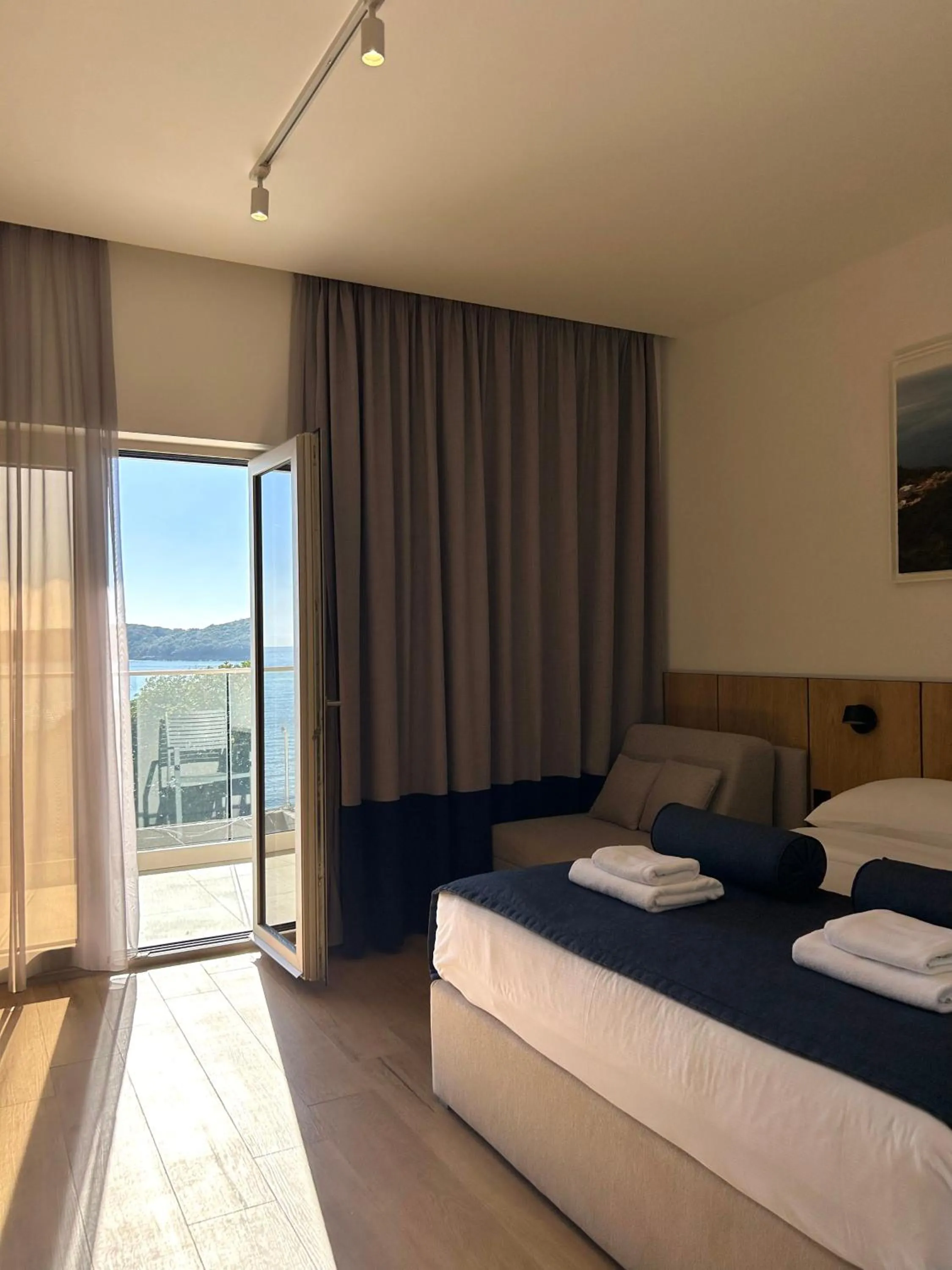 View (from property/room), Bed in Poseidon The Beach Hotel