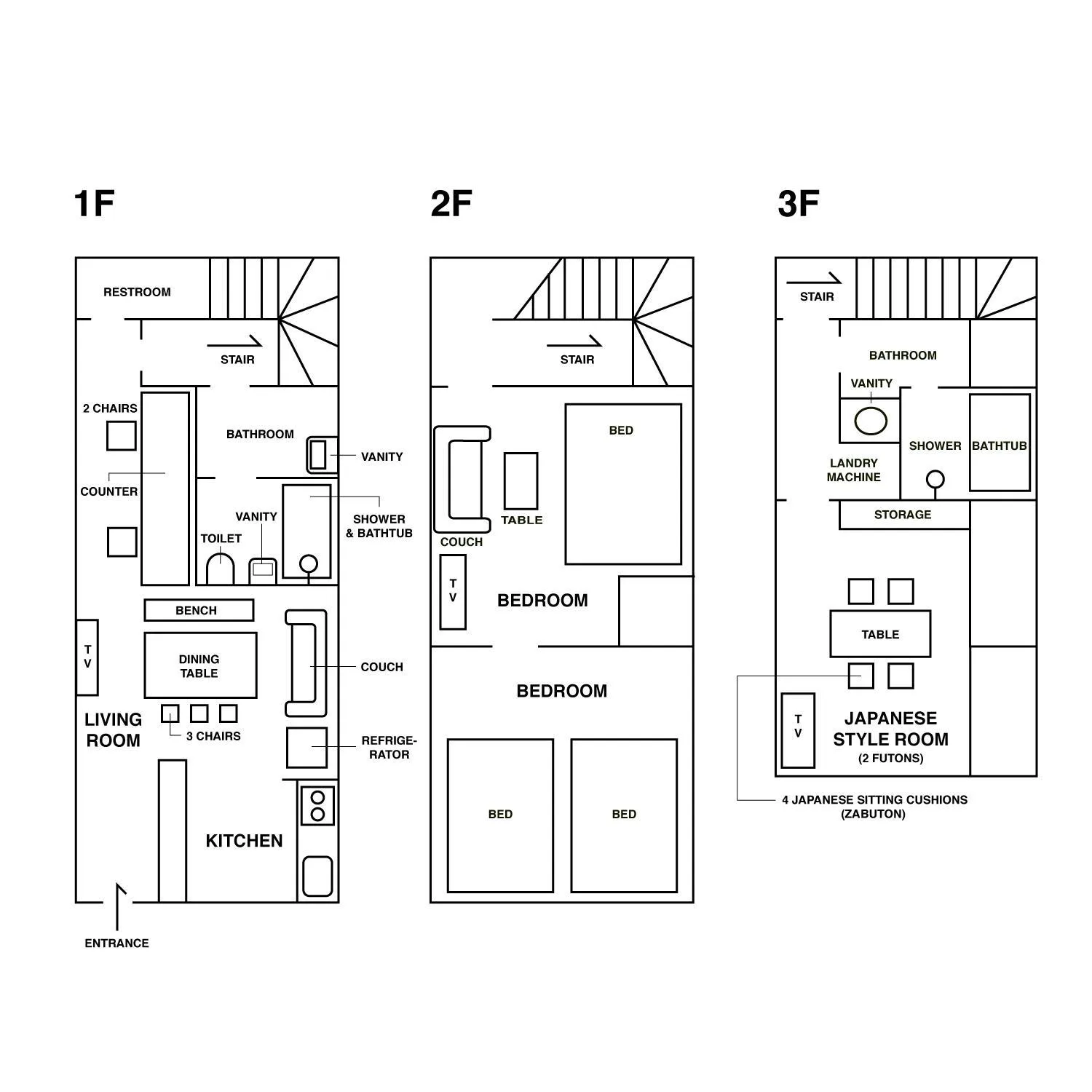 Floor plan in Kyoto Villa 3nenzaka