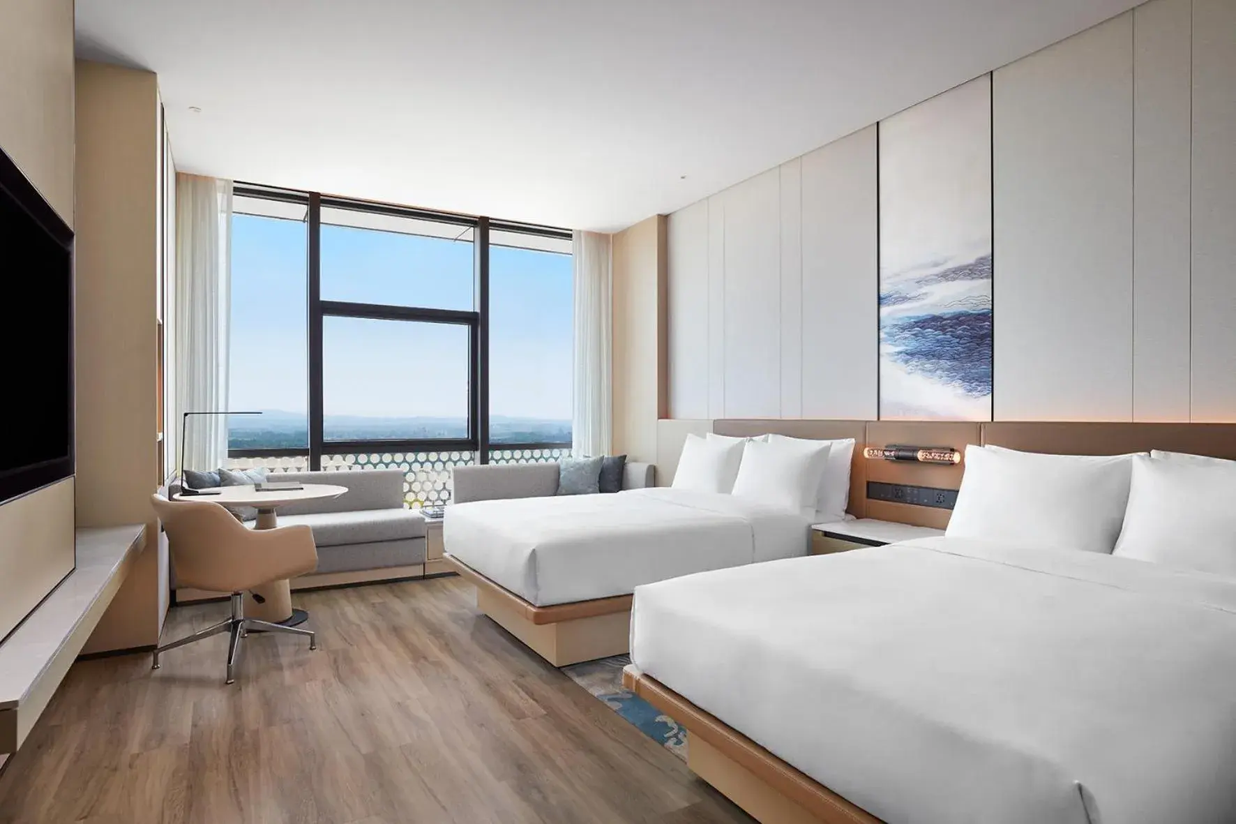 Deluxe Guest room, 2 Double, Sofa bed, City view in Courtyard by Marriott Qinhuangdao West Deluxe Guest room, 2 Double, Sofa bed, City view in Courtyard by Marriott Qinhuangdao West