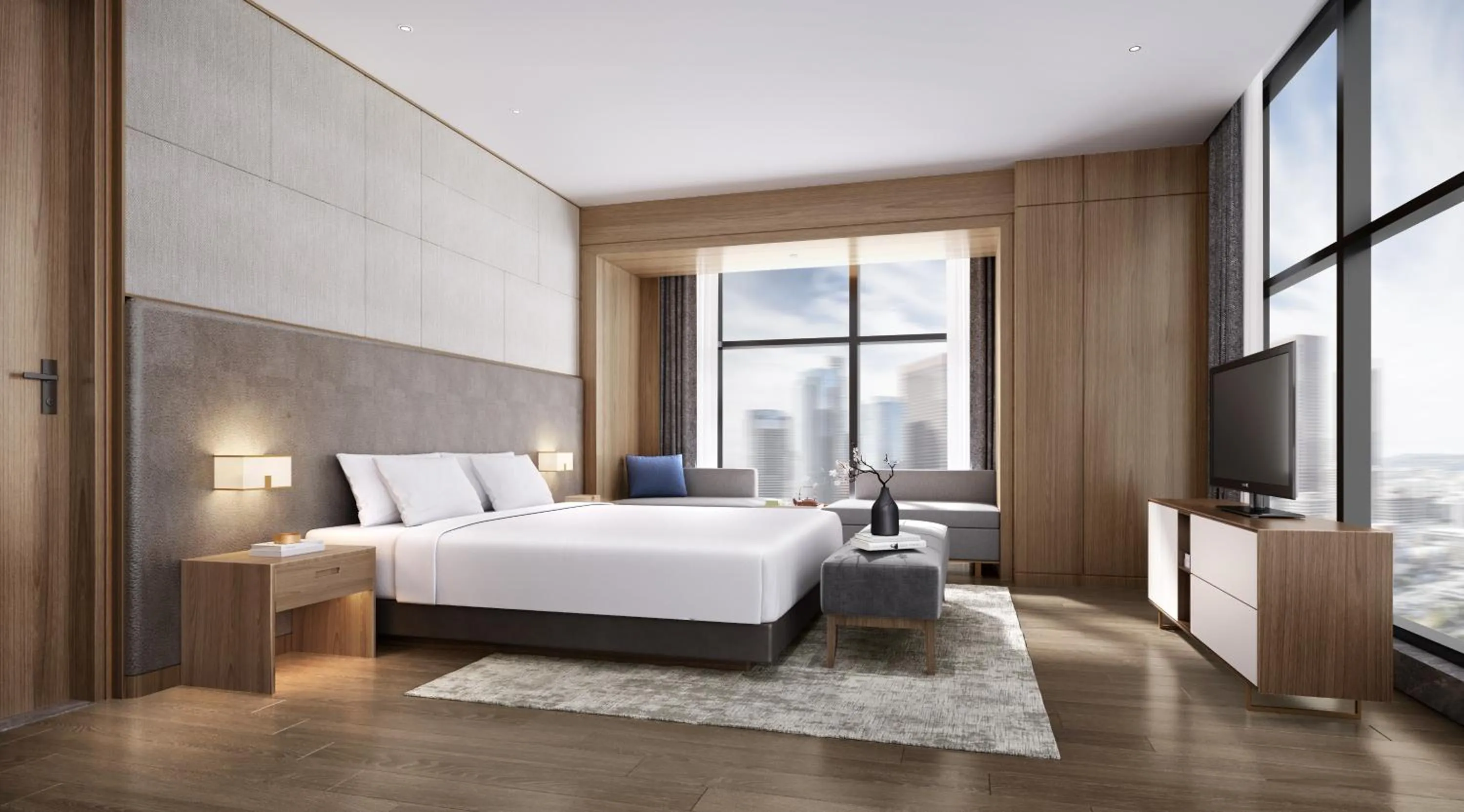 Bedroom, Bed in Holiday Inn Express Shenzhen Haiyuan City by IHG