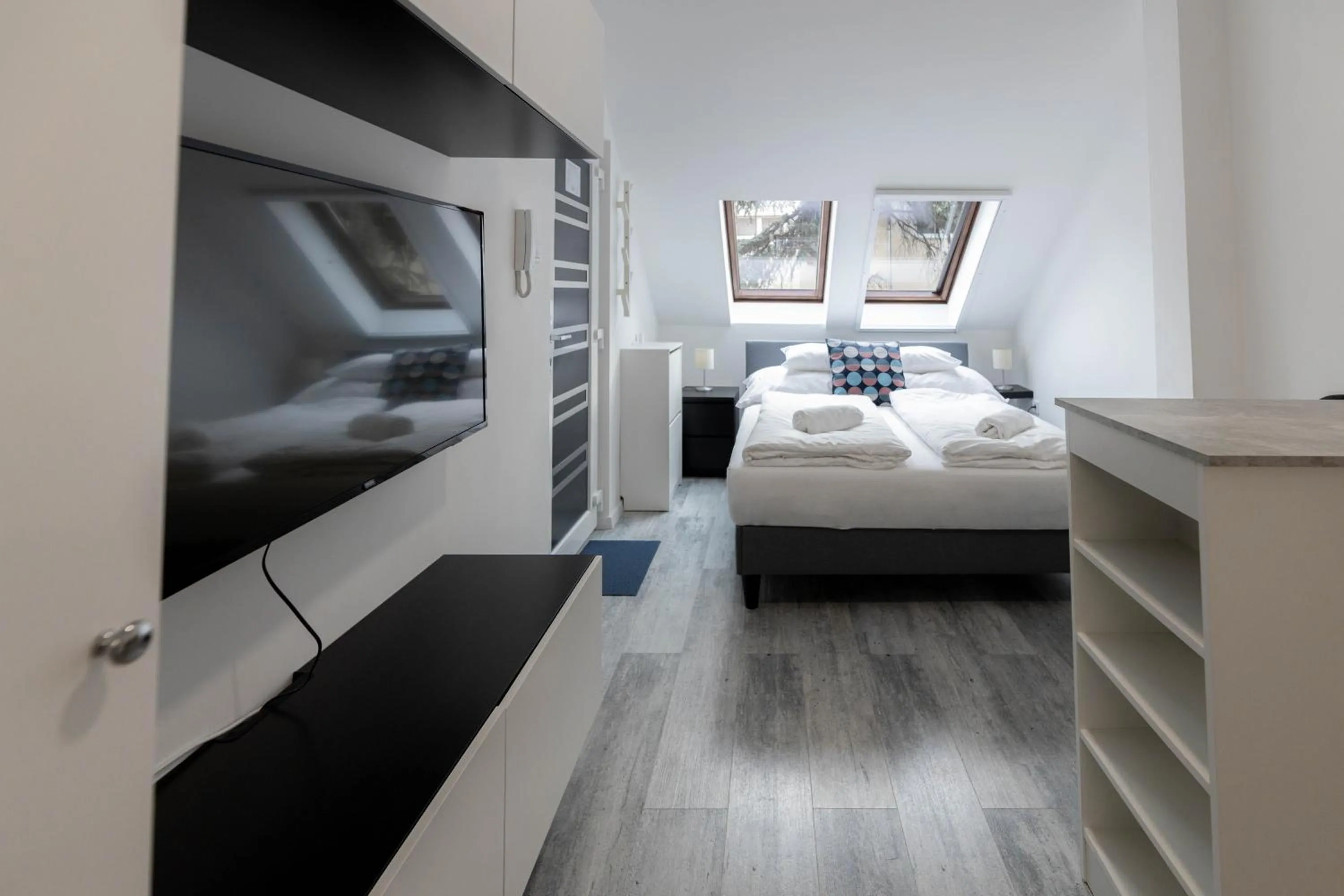 Bedroom, Bed in Roomstore Studio Apartments