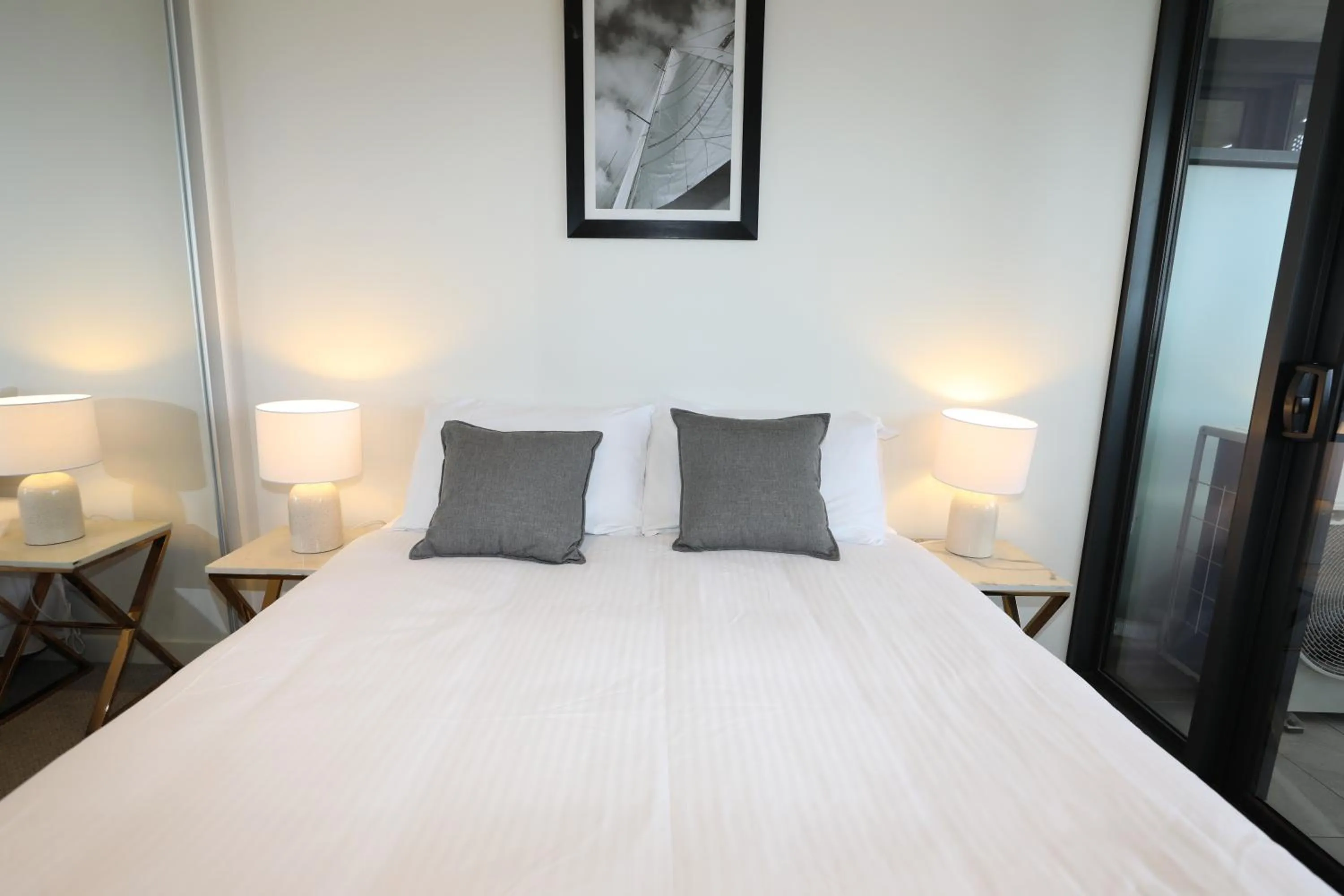 Bedroom, Bed in Realm Apartments by CLLIX