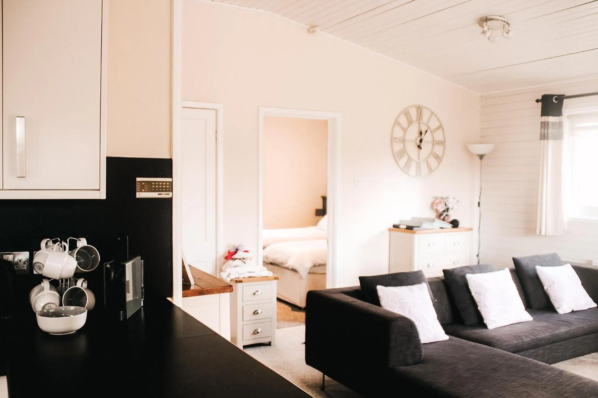 Living room in Keer Side Lodge, Luxury lodge with private hot tub at Pine Lake Resort