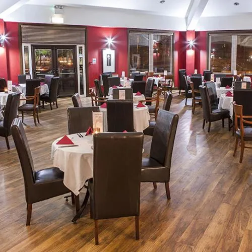 Dining area in Keer Side Lodge, Luxury lodge with private hot tub at Pine Lake Resort