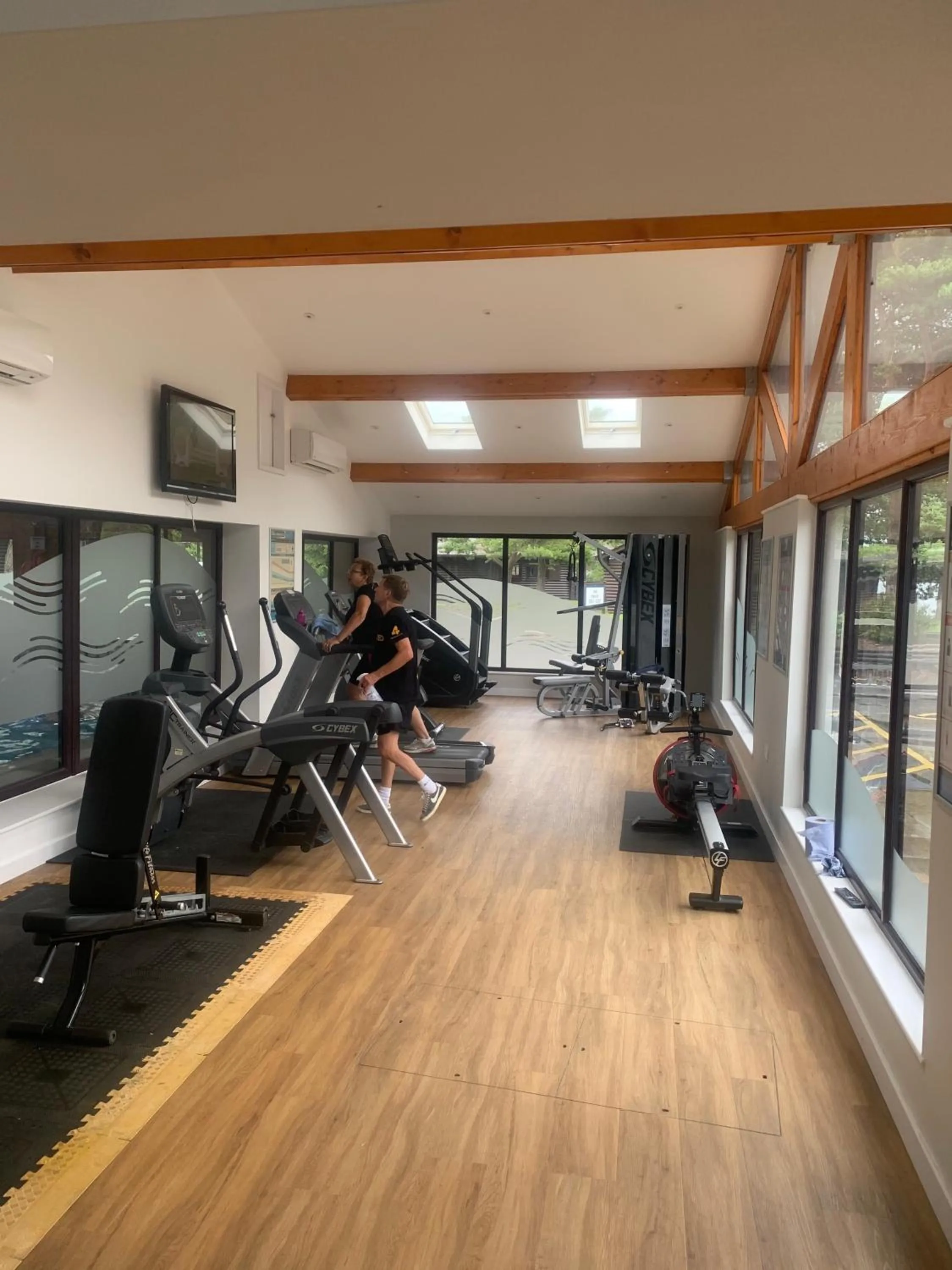 Fitness centre/facilities in Keer Side Lodge, Luxury lodge with private hot tub at Pine Lake Resort