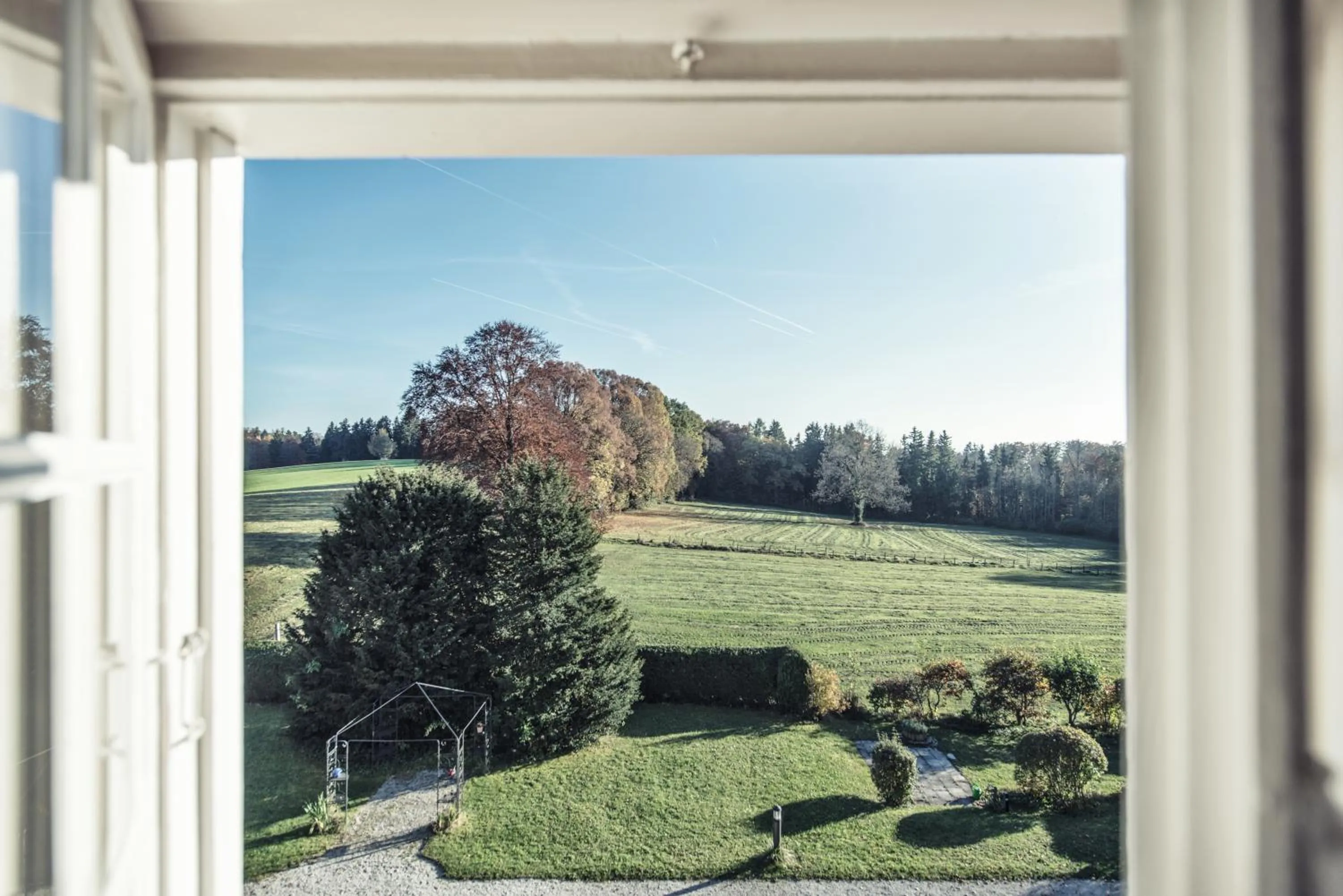 Garden view in Biohotel Schlossgut Oberambach