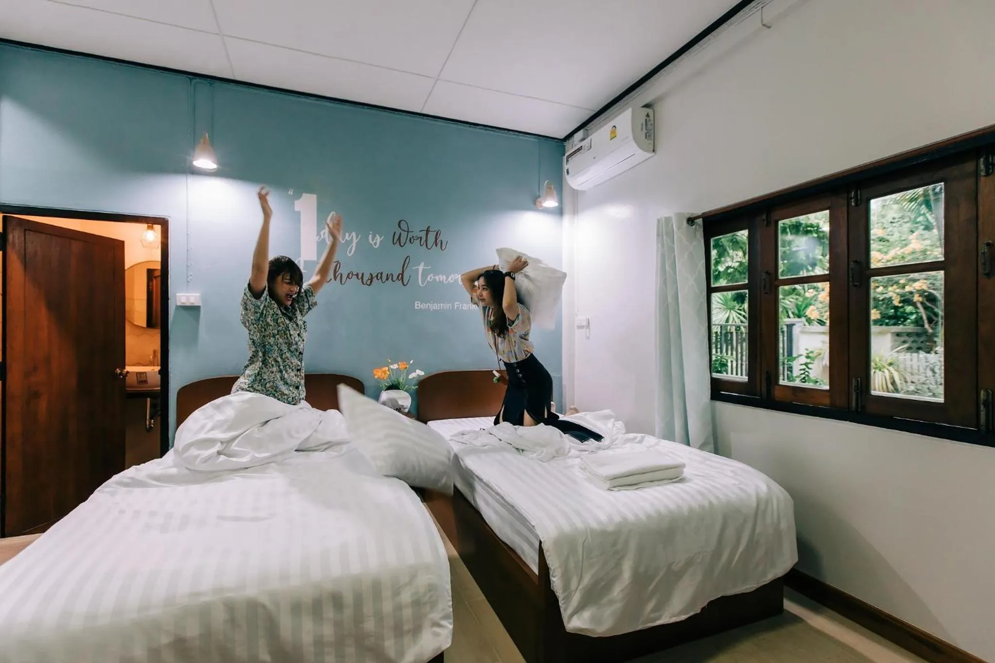 Bed in Banya BnB ที่พักบ้านย่าบีแอนด์บี เมืองประจวบฯ
