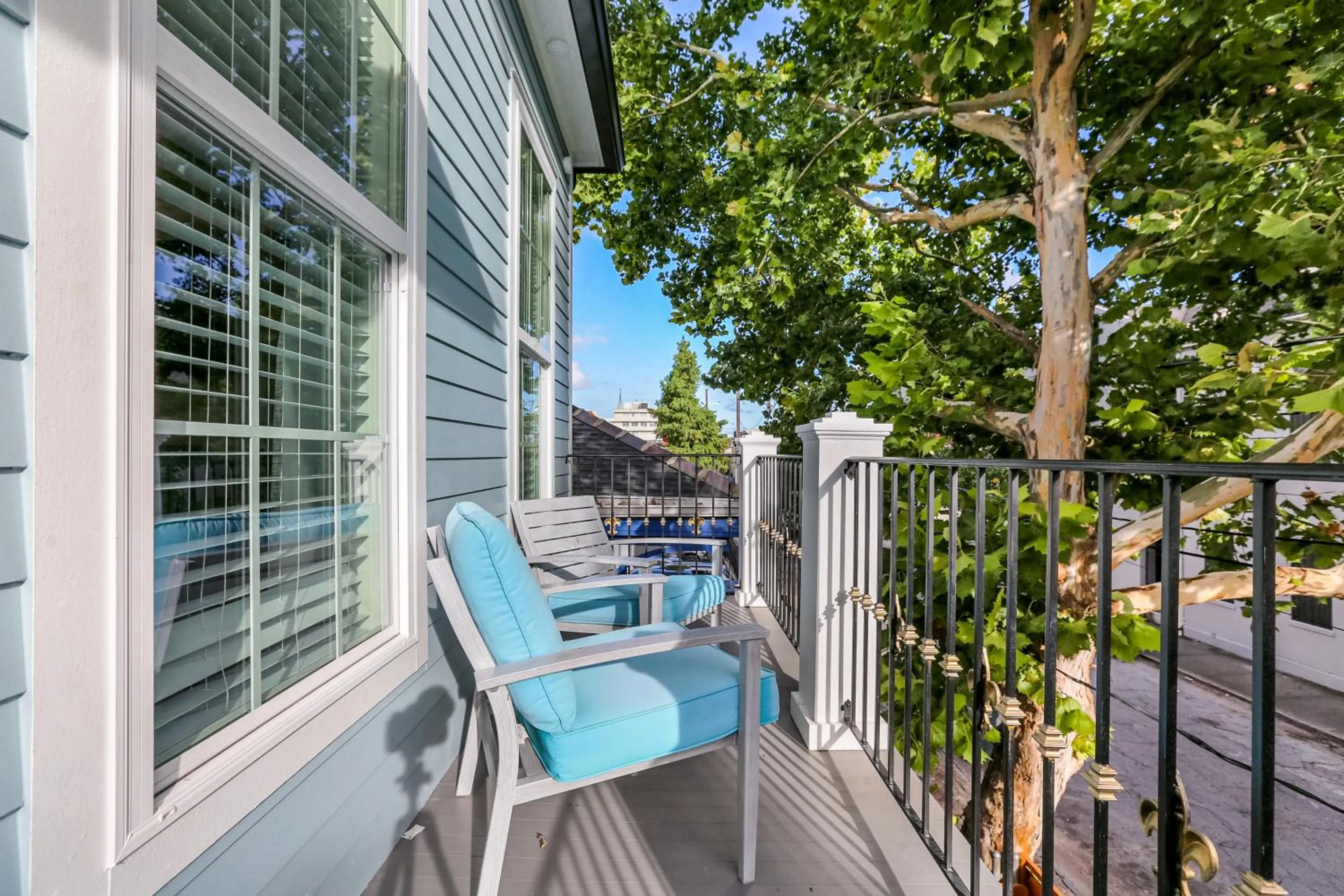 Balcony/Terrace in Hosteeva Chic Urban Retreat w Pool Steps to St Charles Ave and Near Bourbon St