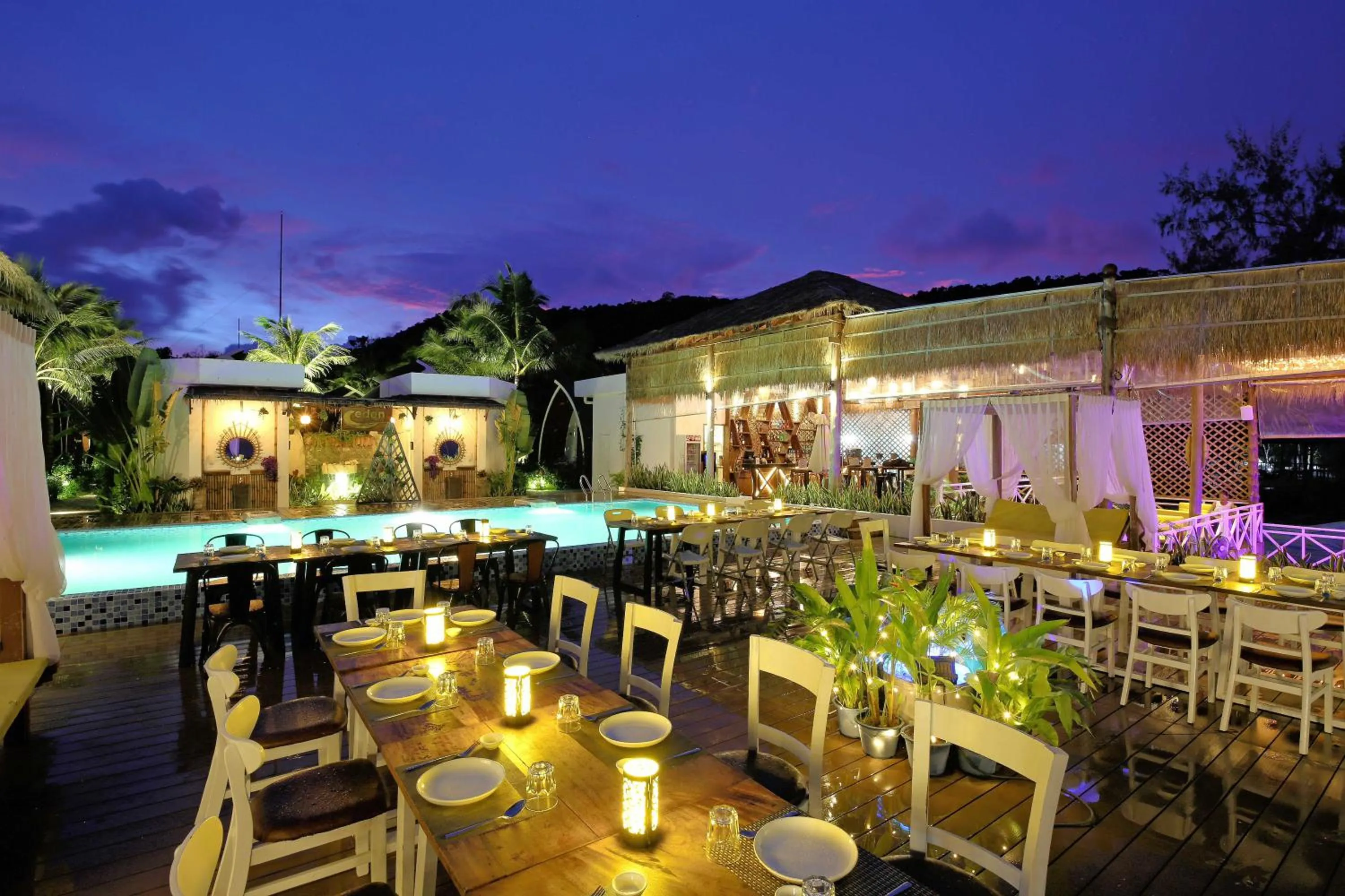 Pool view in Eden Beach Resort by EHM