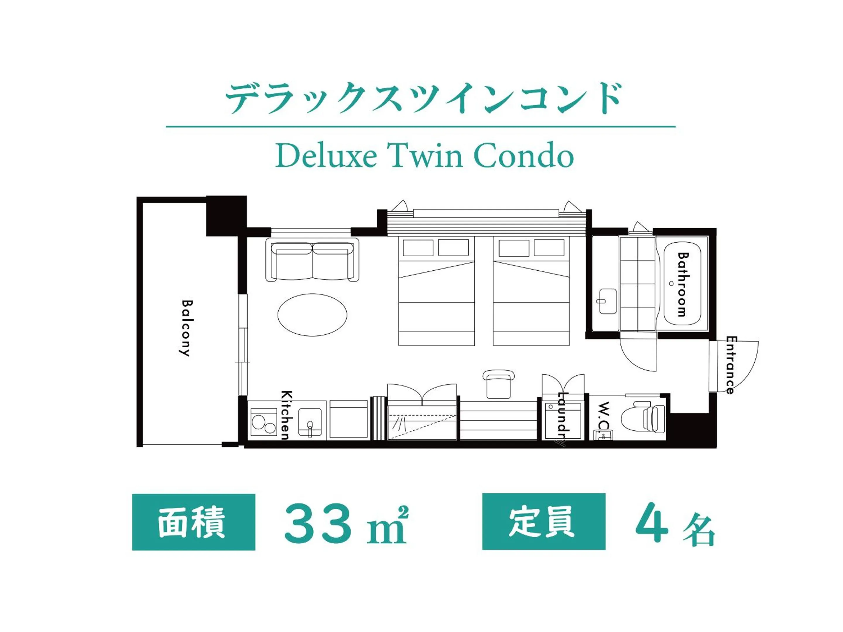 Floor plan in Family Condo Chatan Hills by Coldio Premium