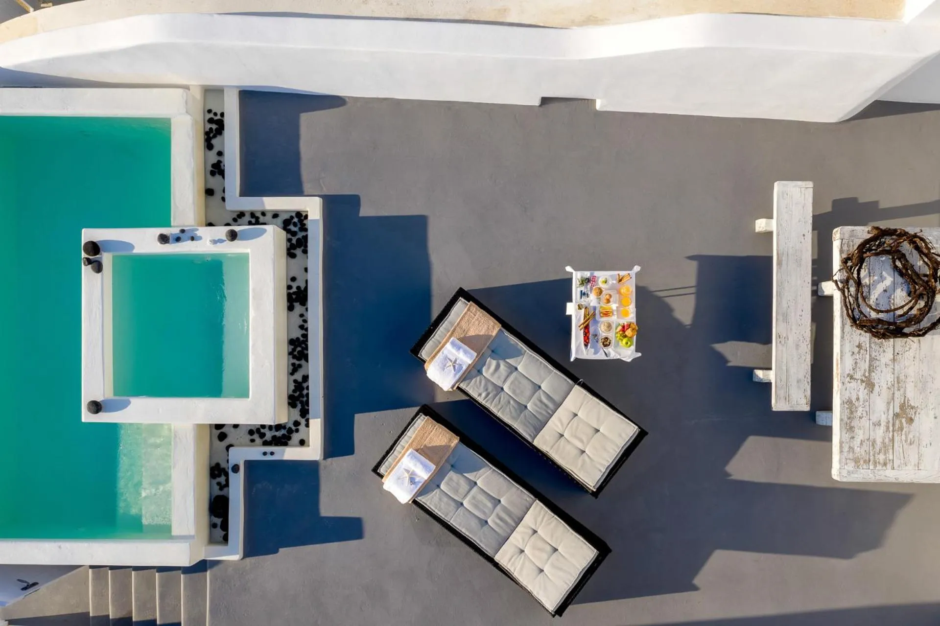 Bird's eye view in Santolia Art Suites