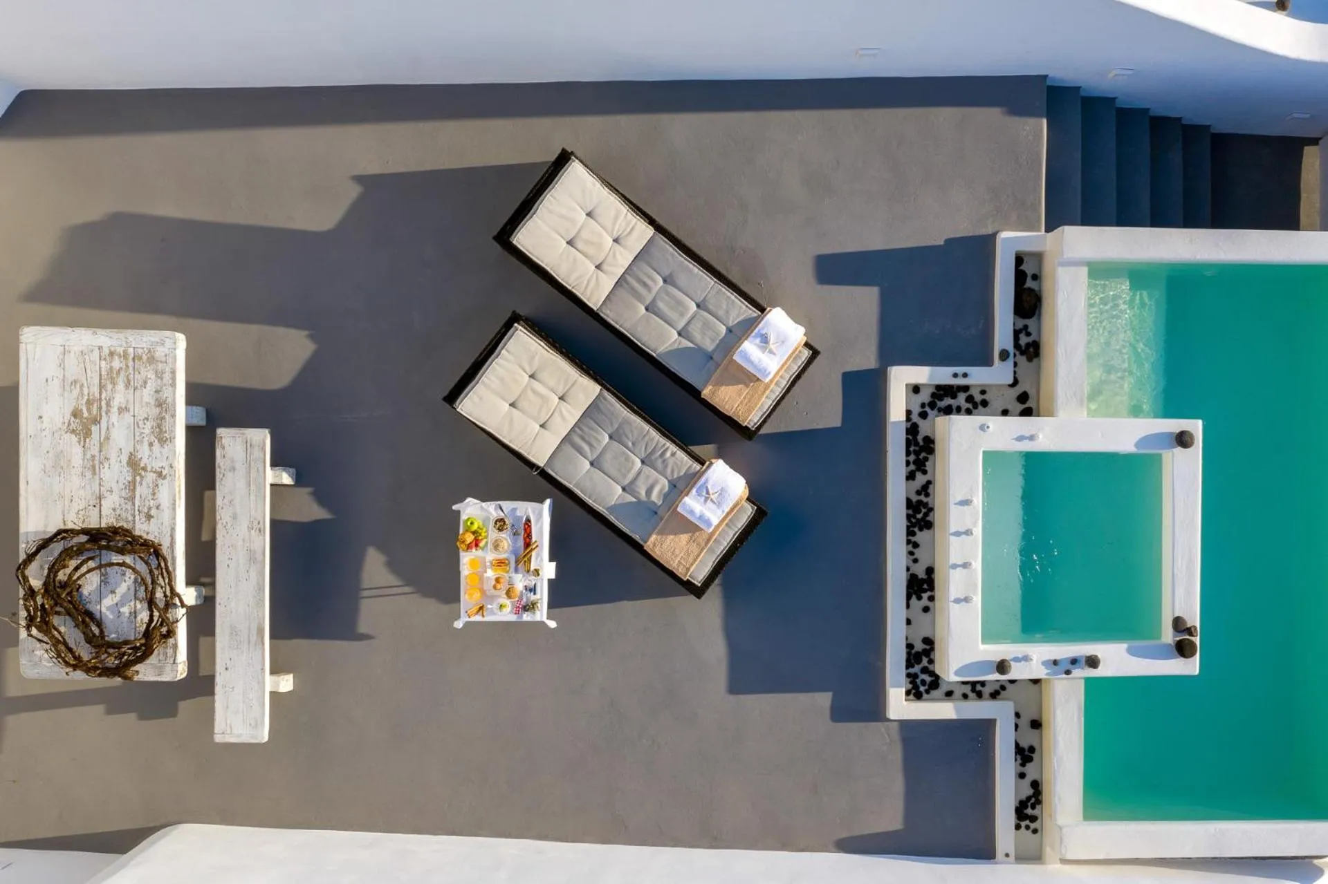 Bird's eye view in Santolia Art Suites