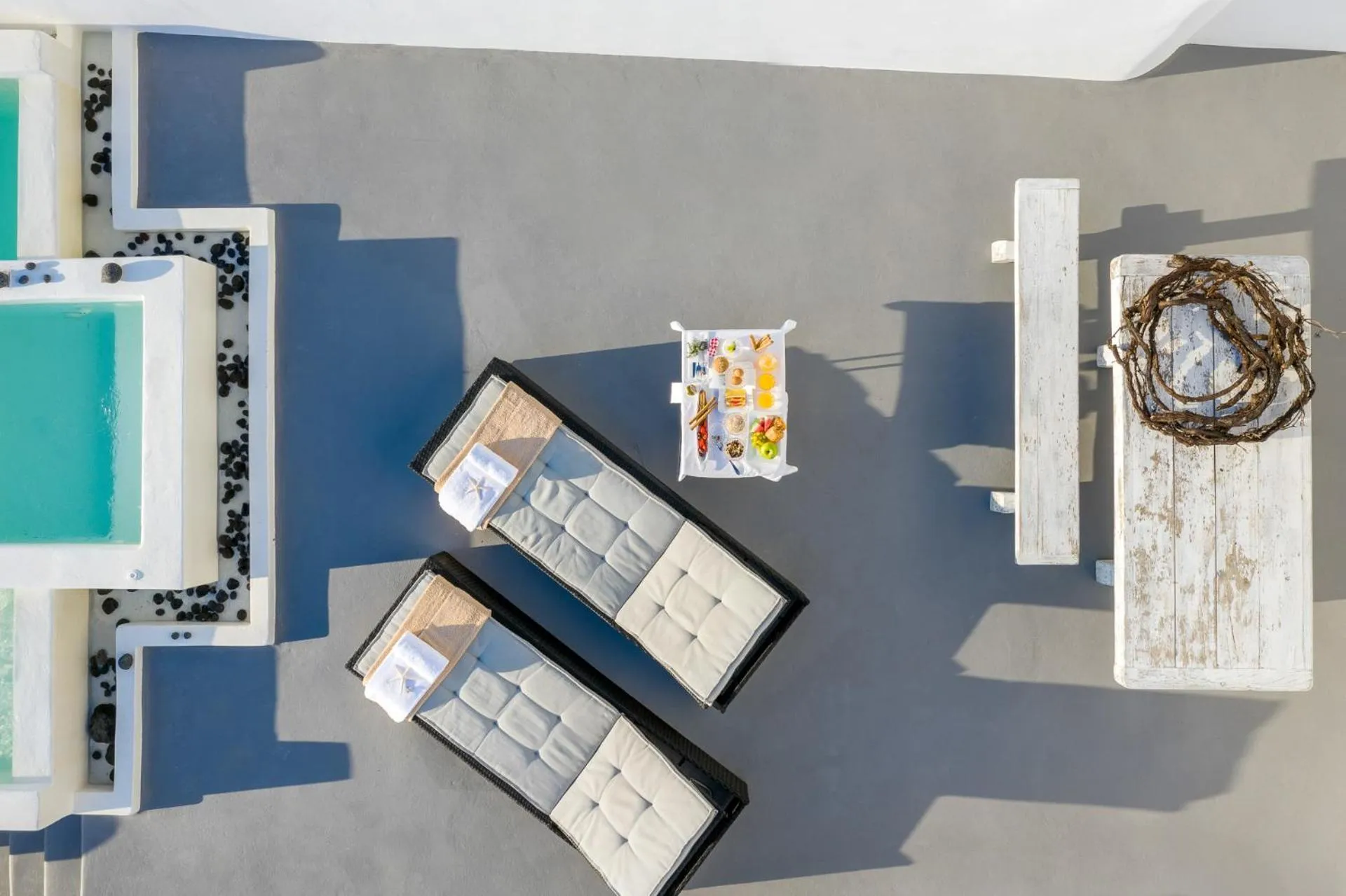 Bird's eye view in Santolia Art Suites