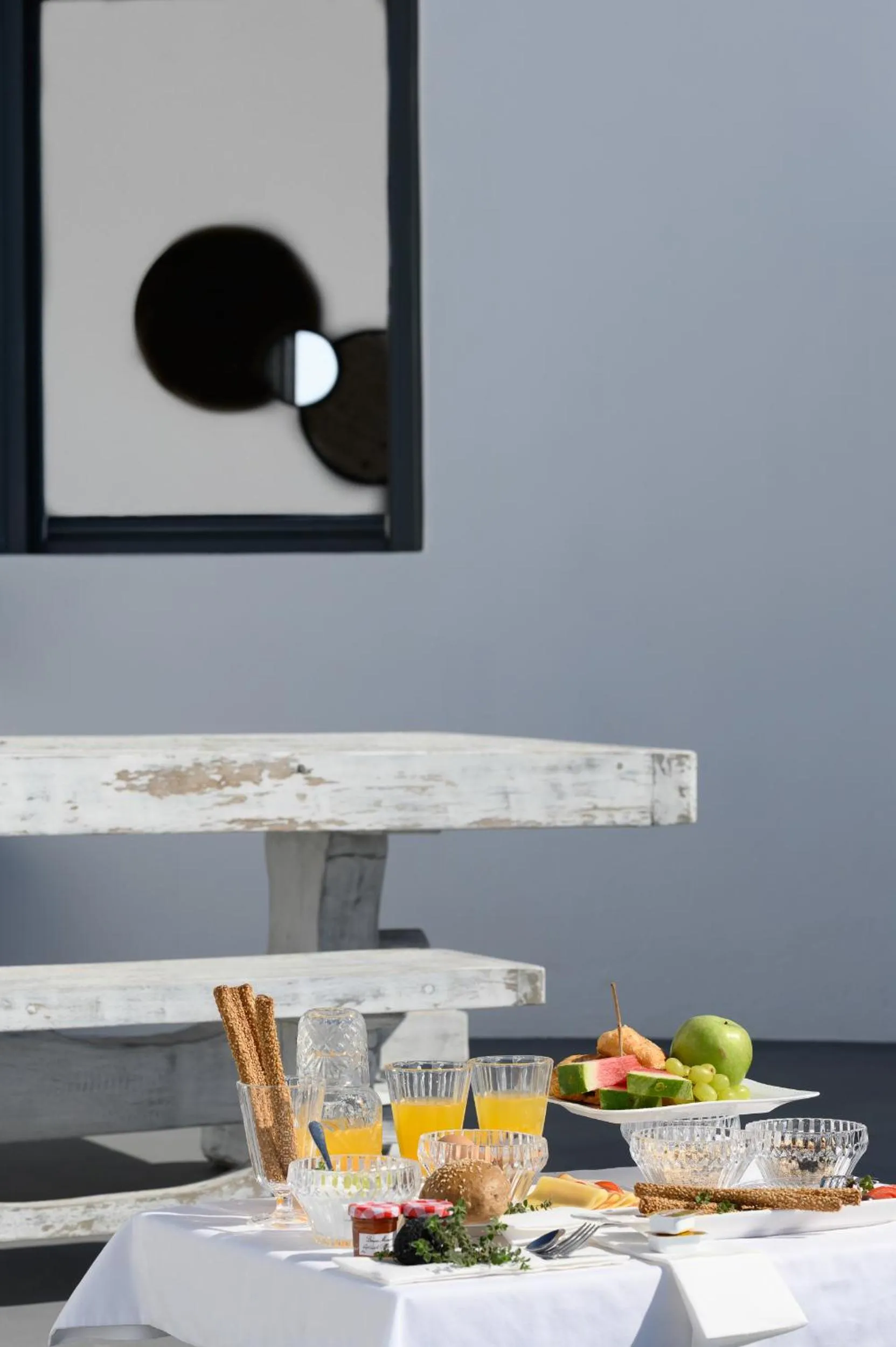 Continental breakfast in Santolia Art Suites