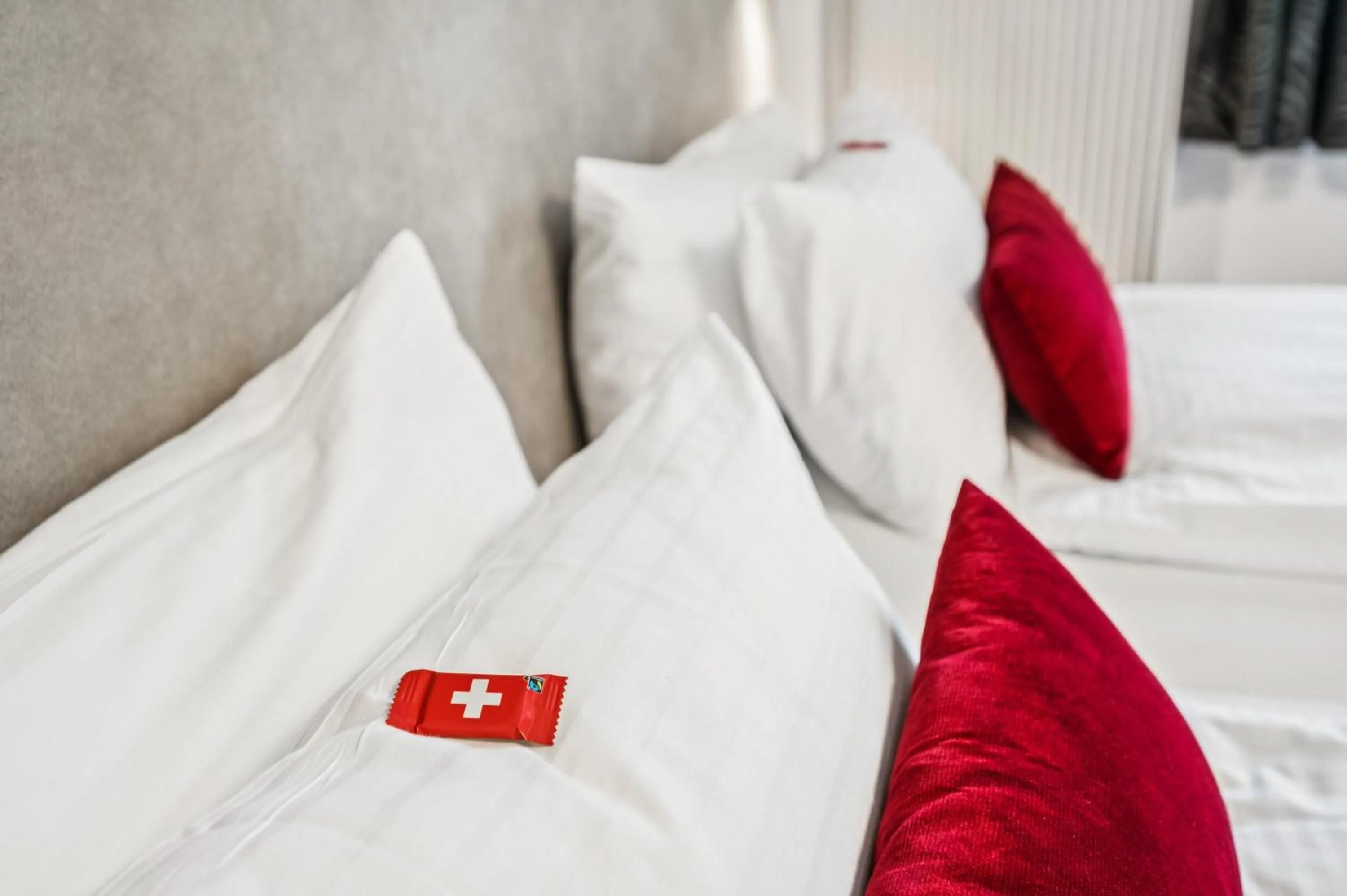 Decorative detail, Bed in Hotel Sonne Interlaken-Matten