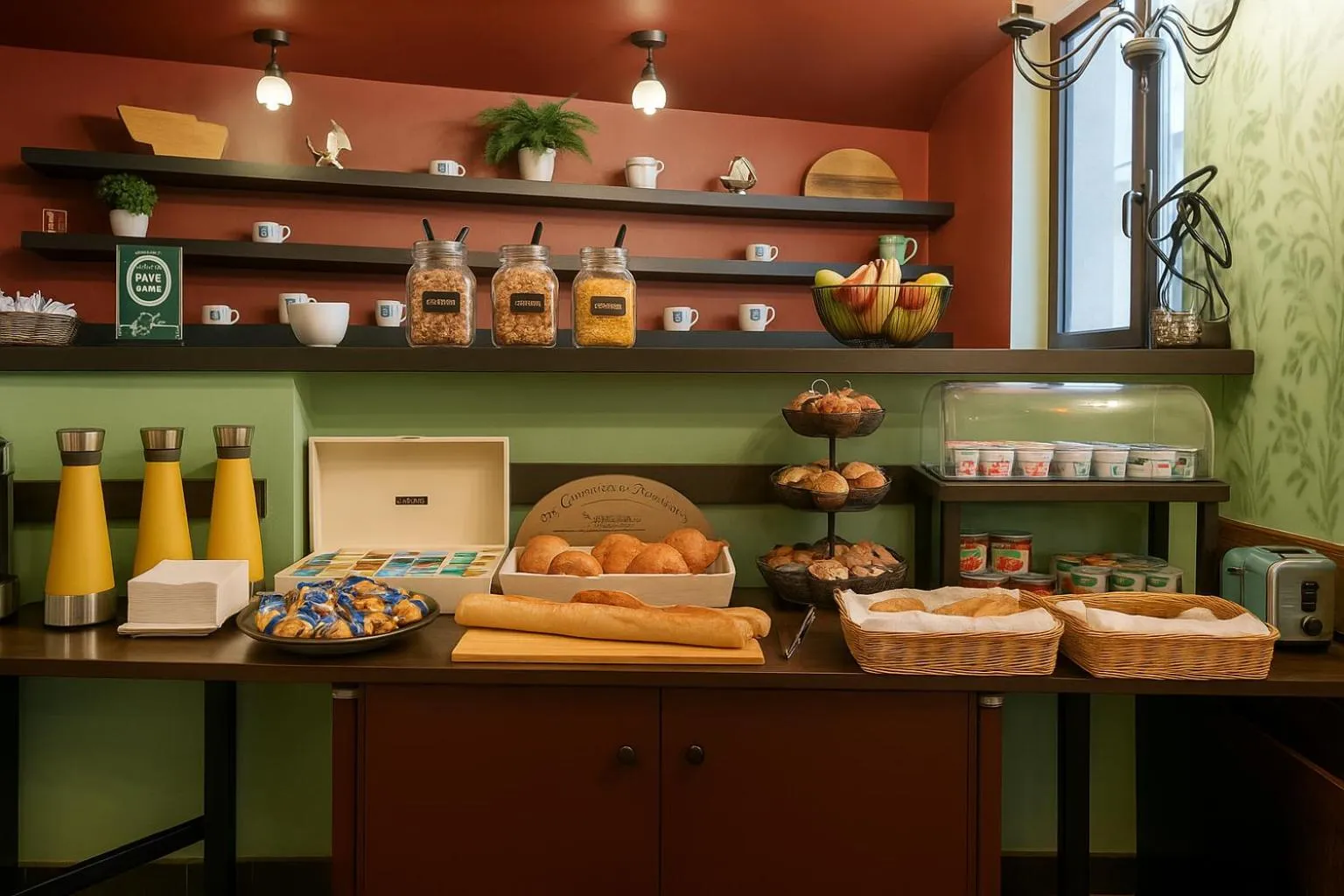 Continental breakfast in Walled off Hotel Paris