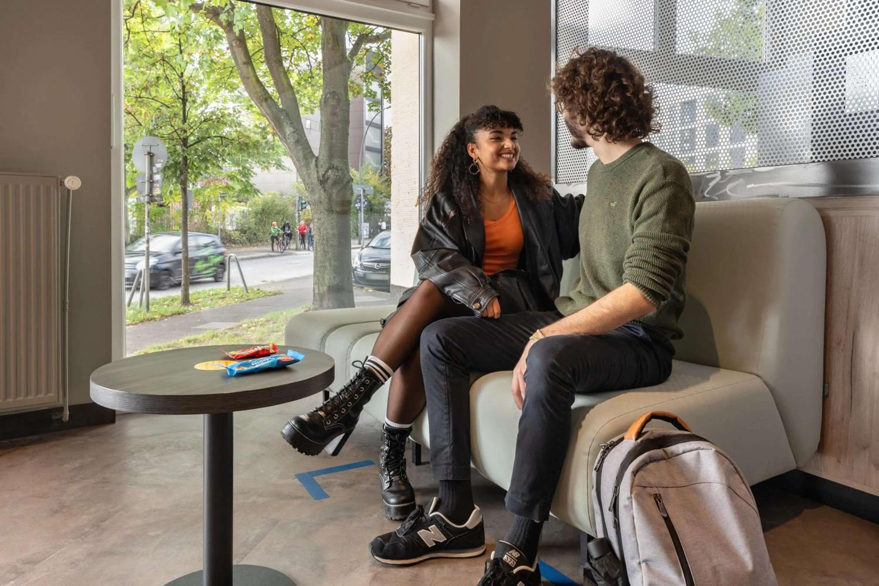 Lobby or reception in a&o Hamburg Hauptbahnhof