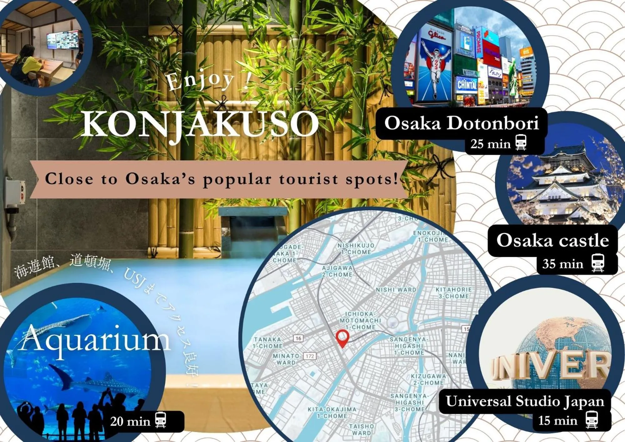 KONJAKUSO Osaka Bentencho "HIKARIYUYA" Projection M apping SPA