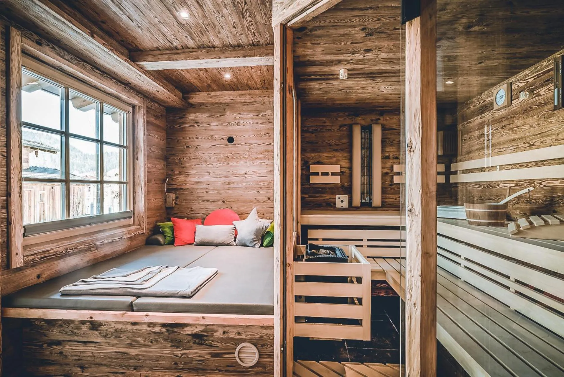 Sauna in Relais & Châteaux Gut Steinbach Hotel Chalets SPA