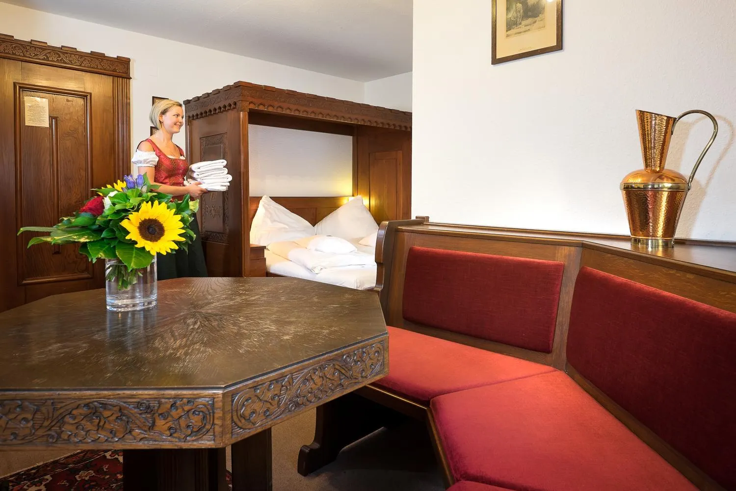 Bed in Hotel der Löwen in Staufen