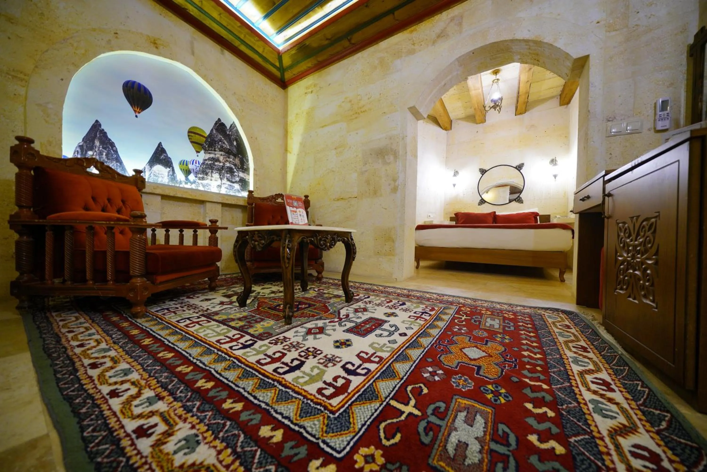 Bed in Balloon Cave Hotel