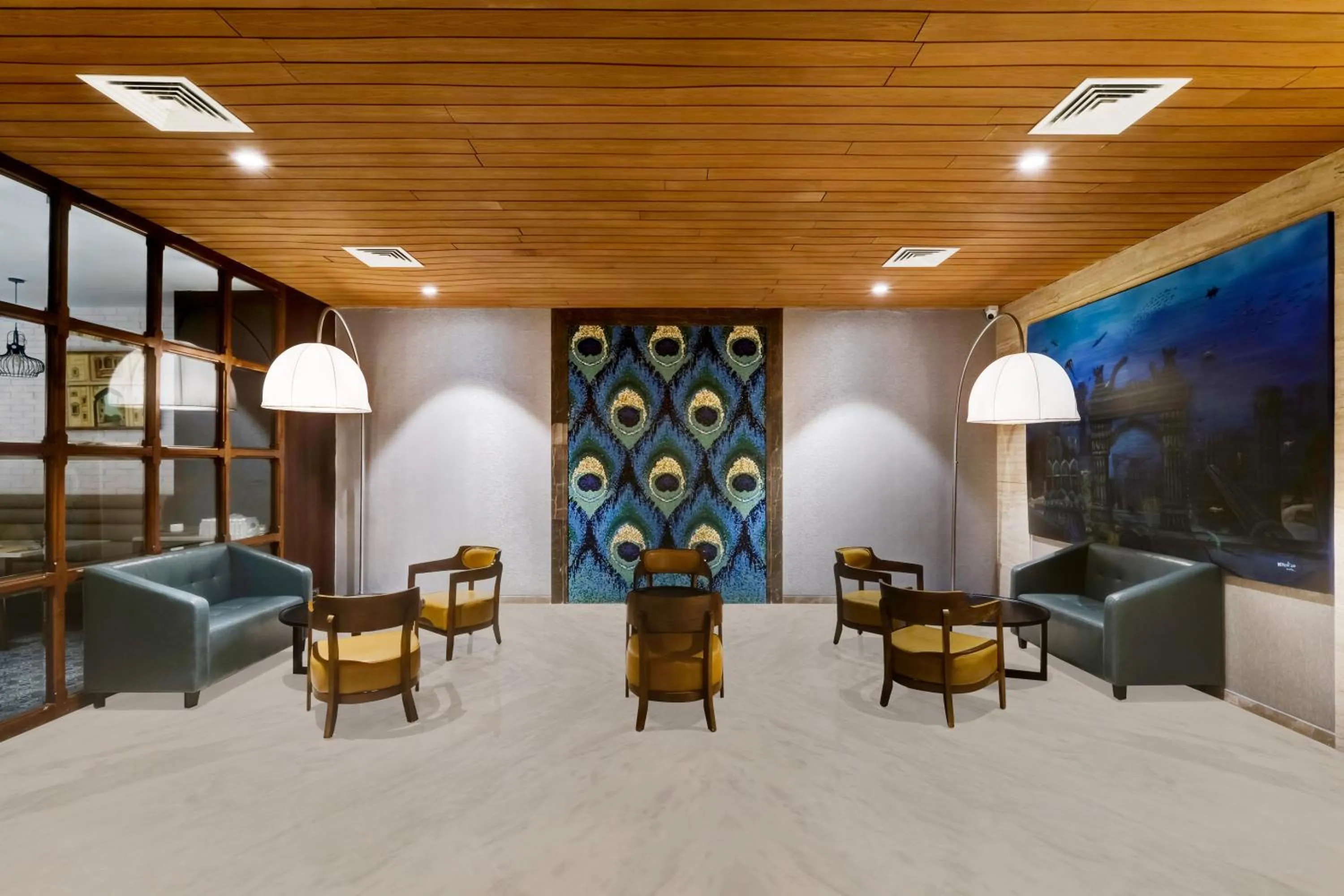 Seating area in Lemon Tree Premier, Dwarka