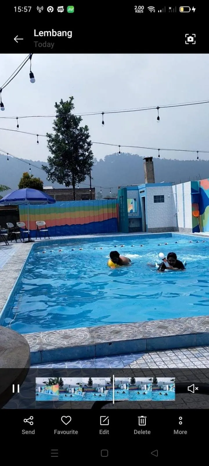 Swimming pool in Maulana Hills Syariah Hotel
