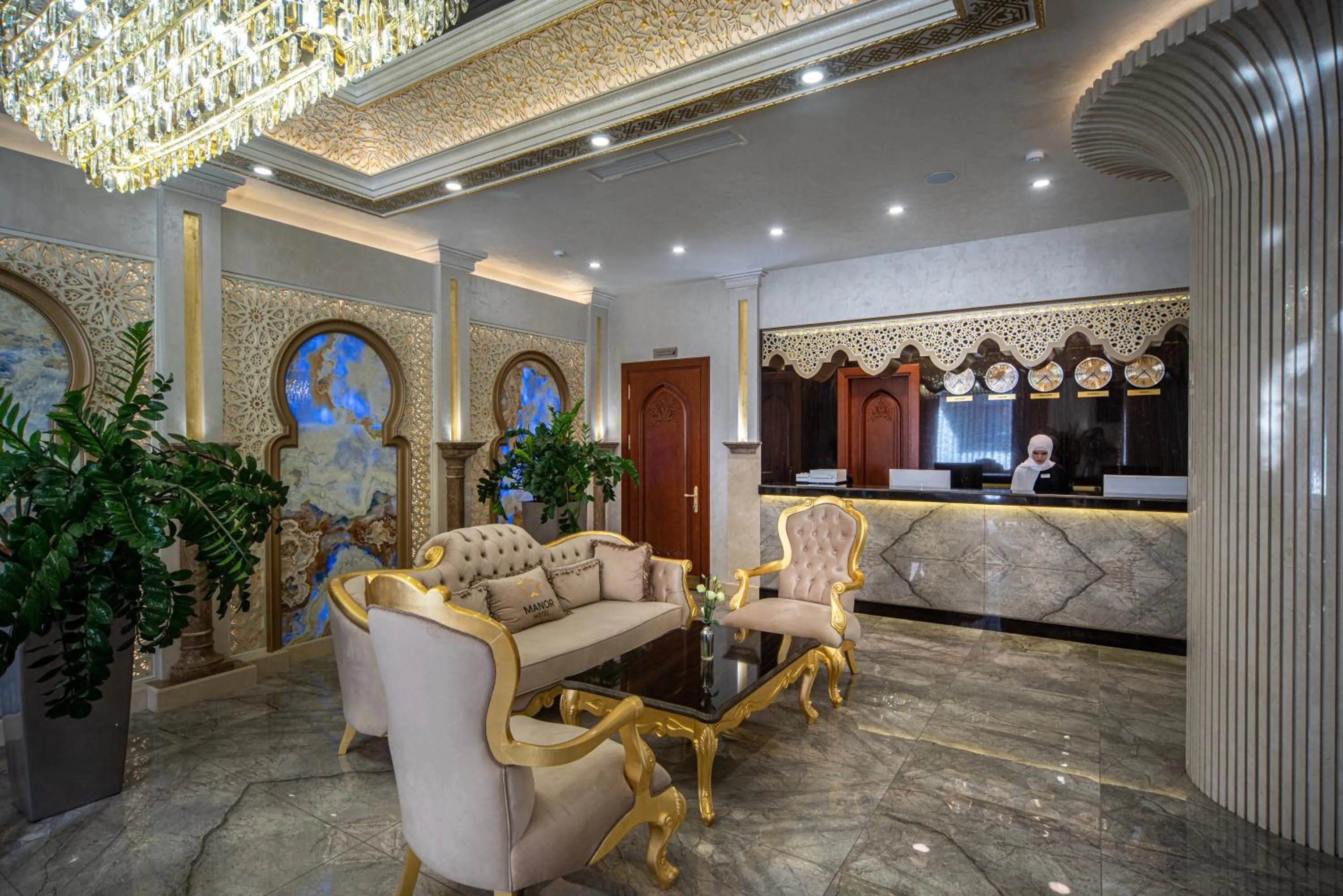 Lobby or reception in Manor Hotel